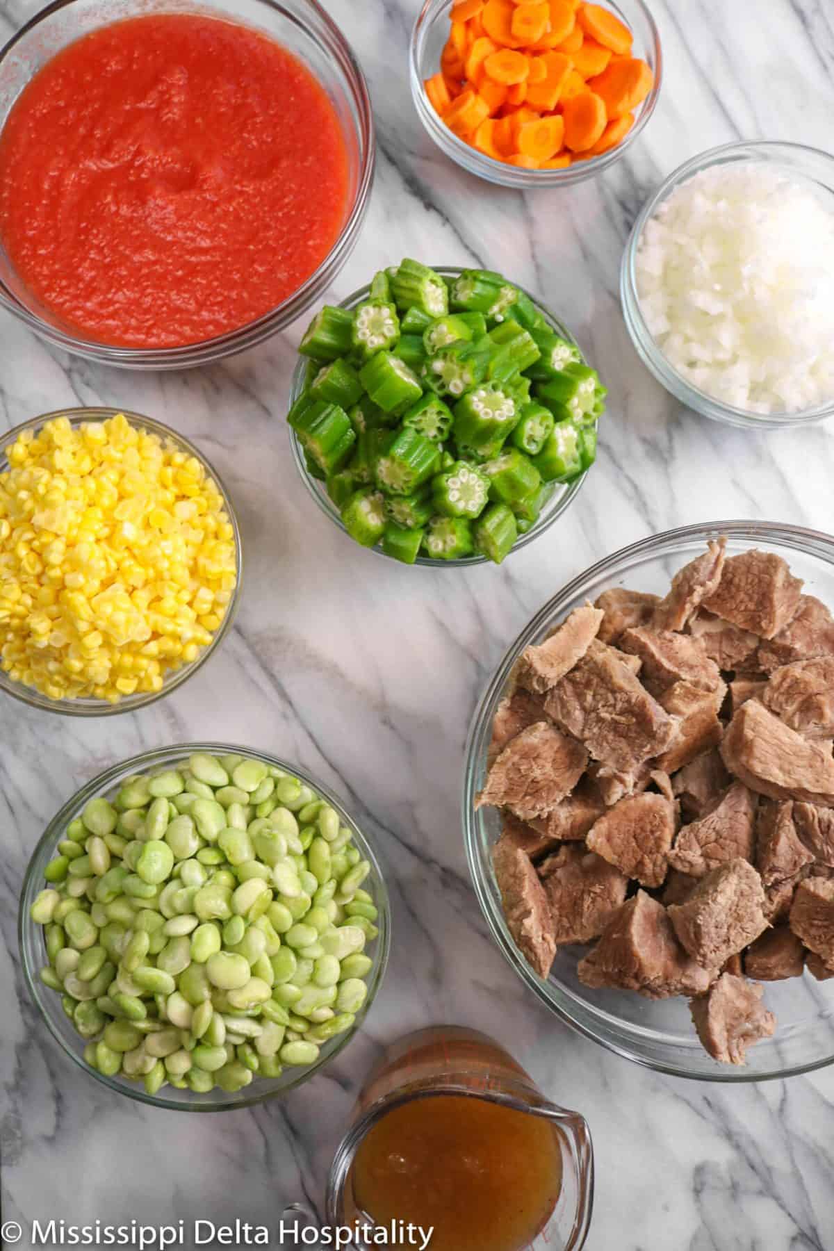ingredients for vegetable beef soup