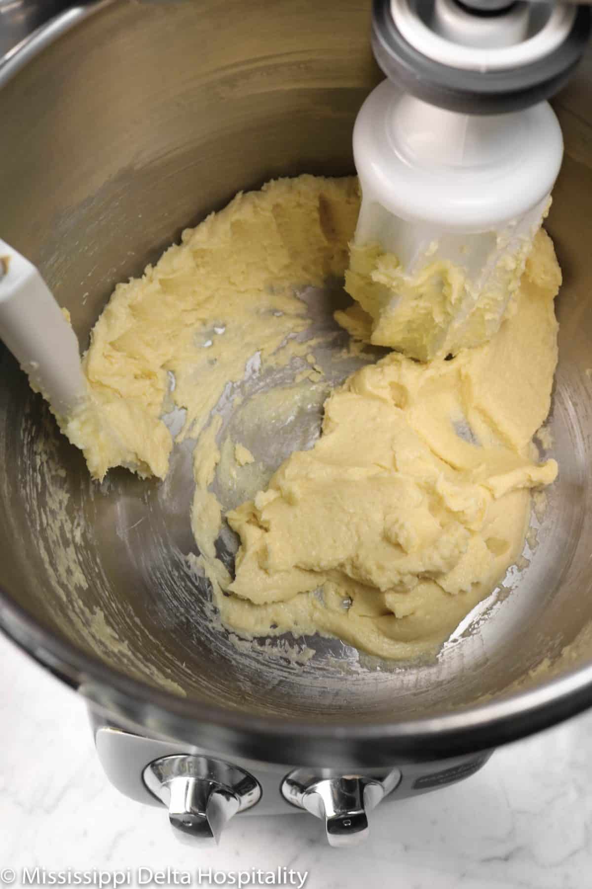 butter mixture in a mixer