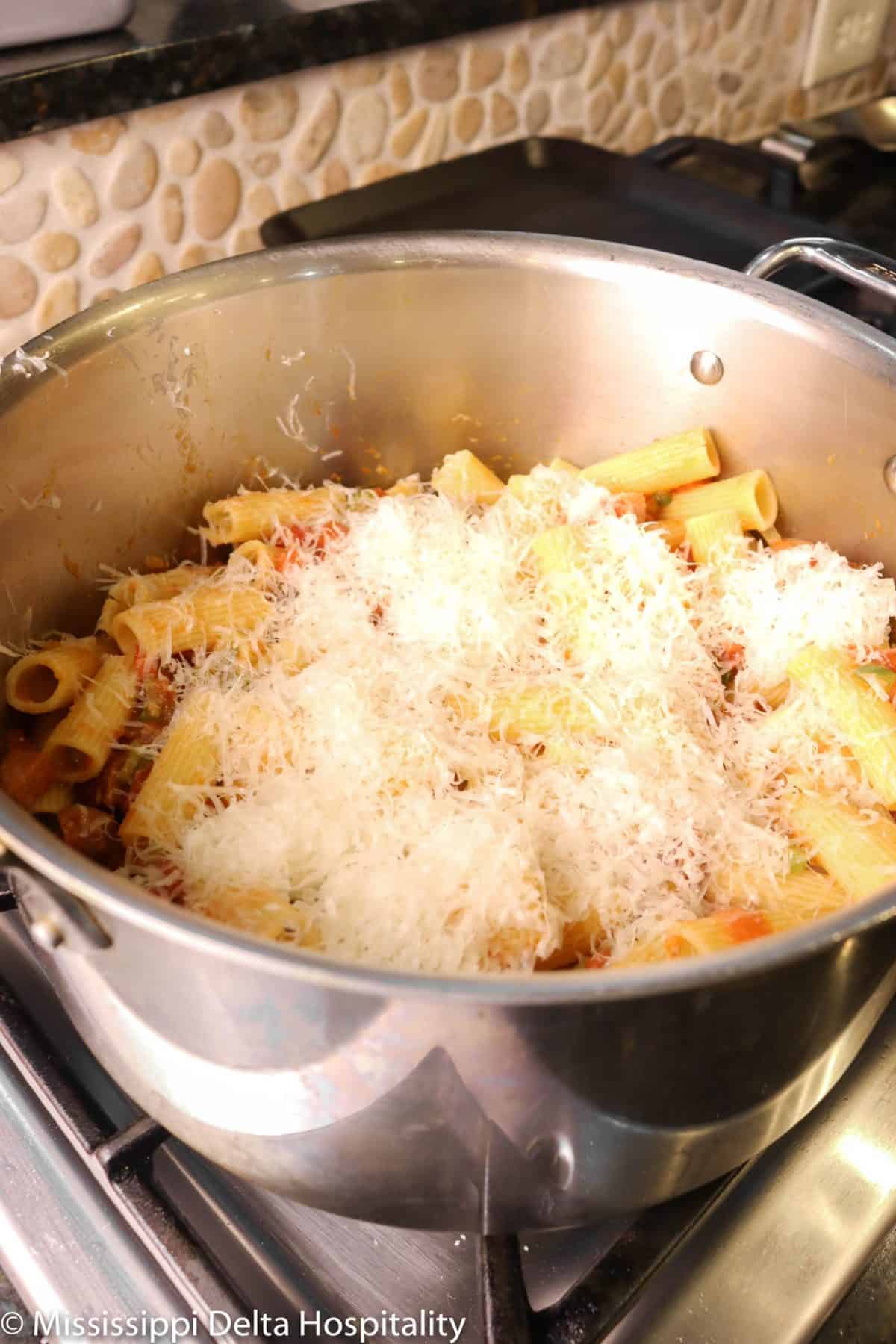 parmesan added to pot