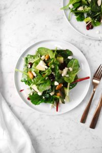 Apple Almond and Cranberry Super Green Salad