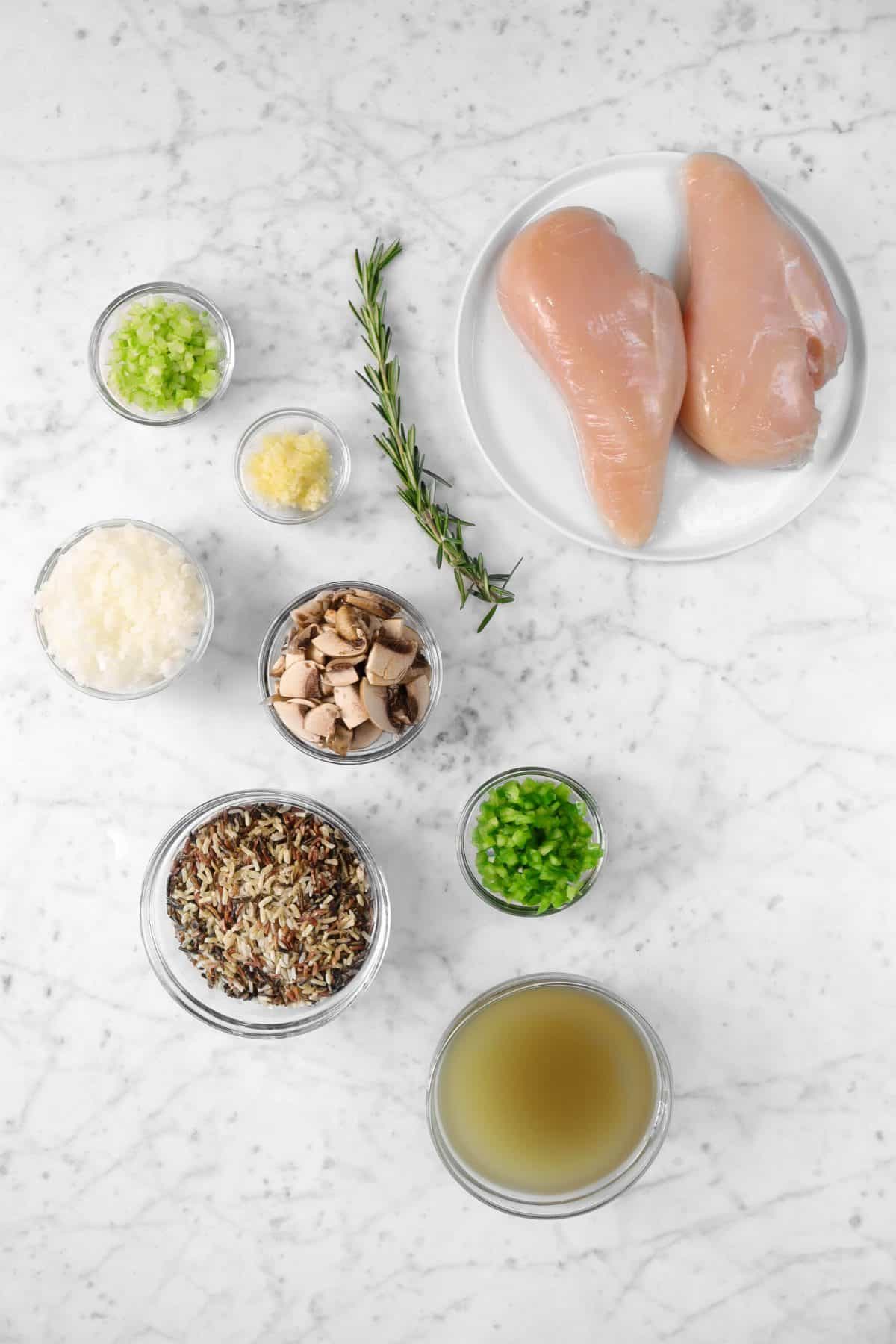ingredients for chicken and wild rice