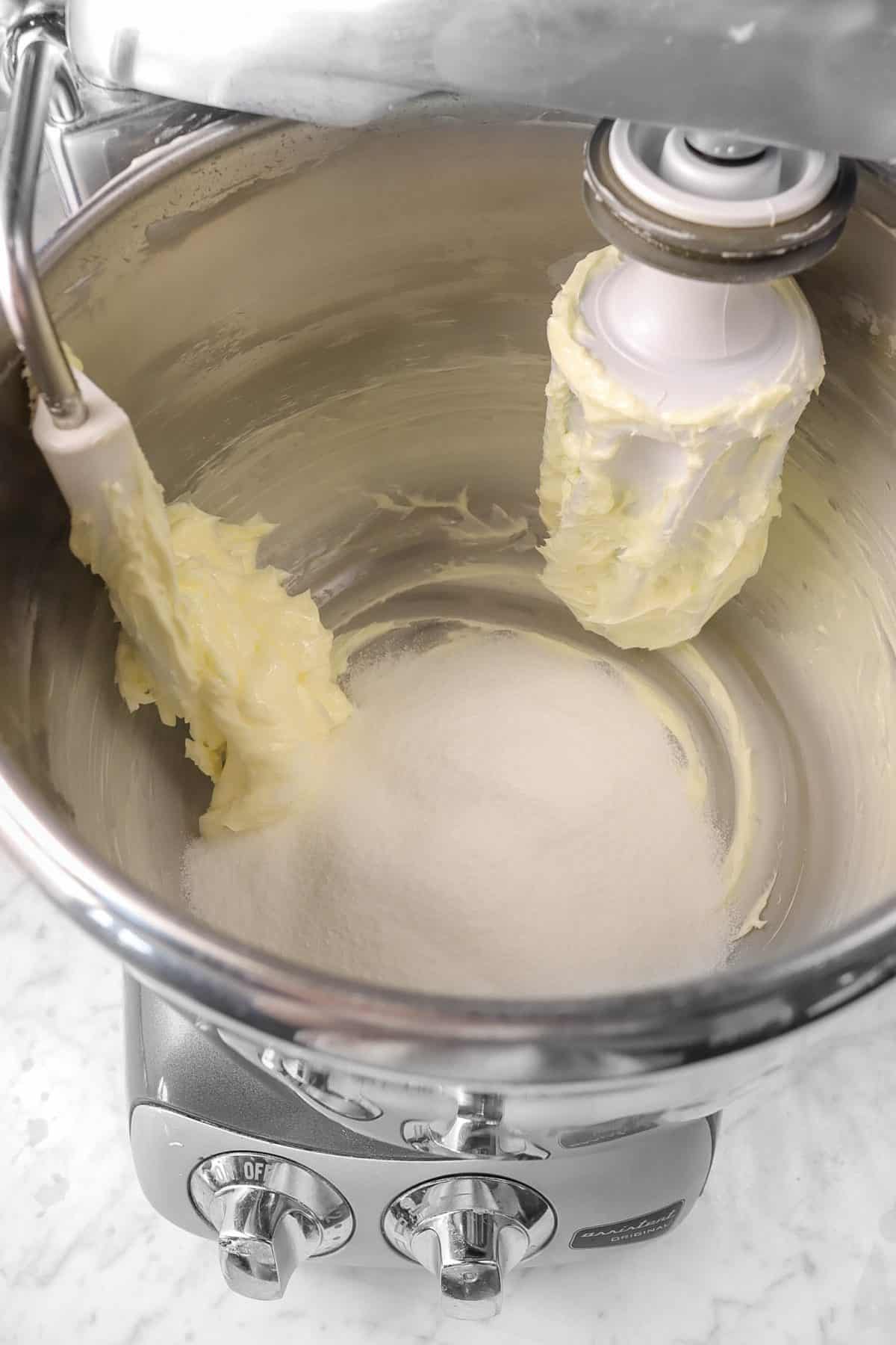 sugar added to creamed butter
