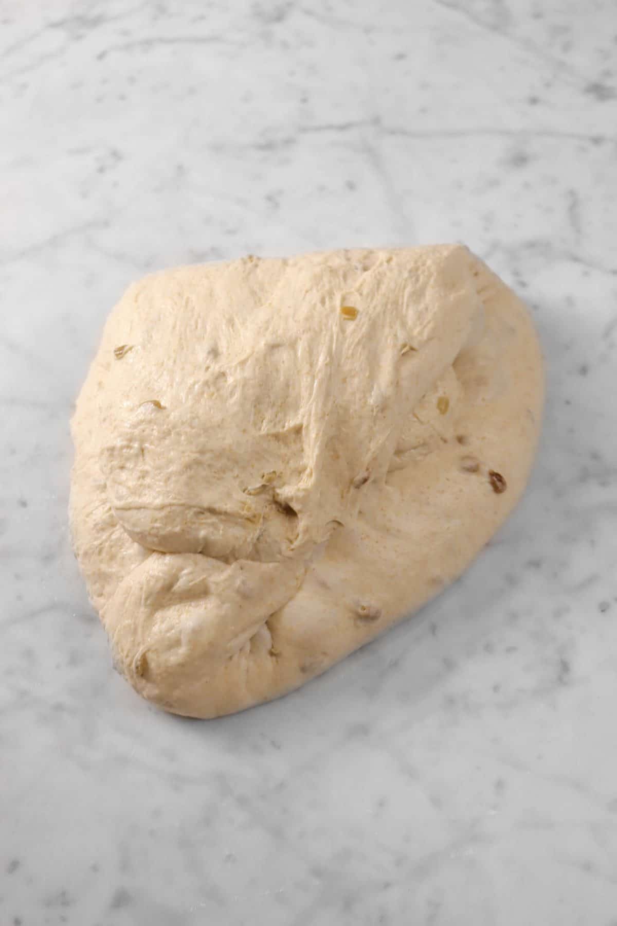dough folded to the right in half 