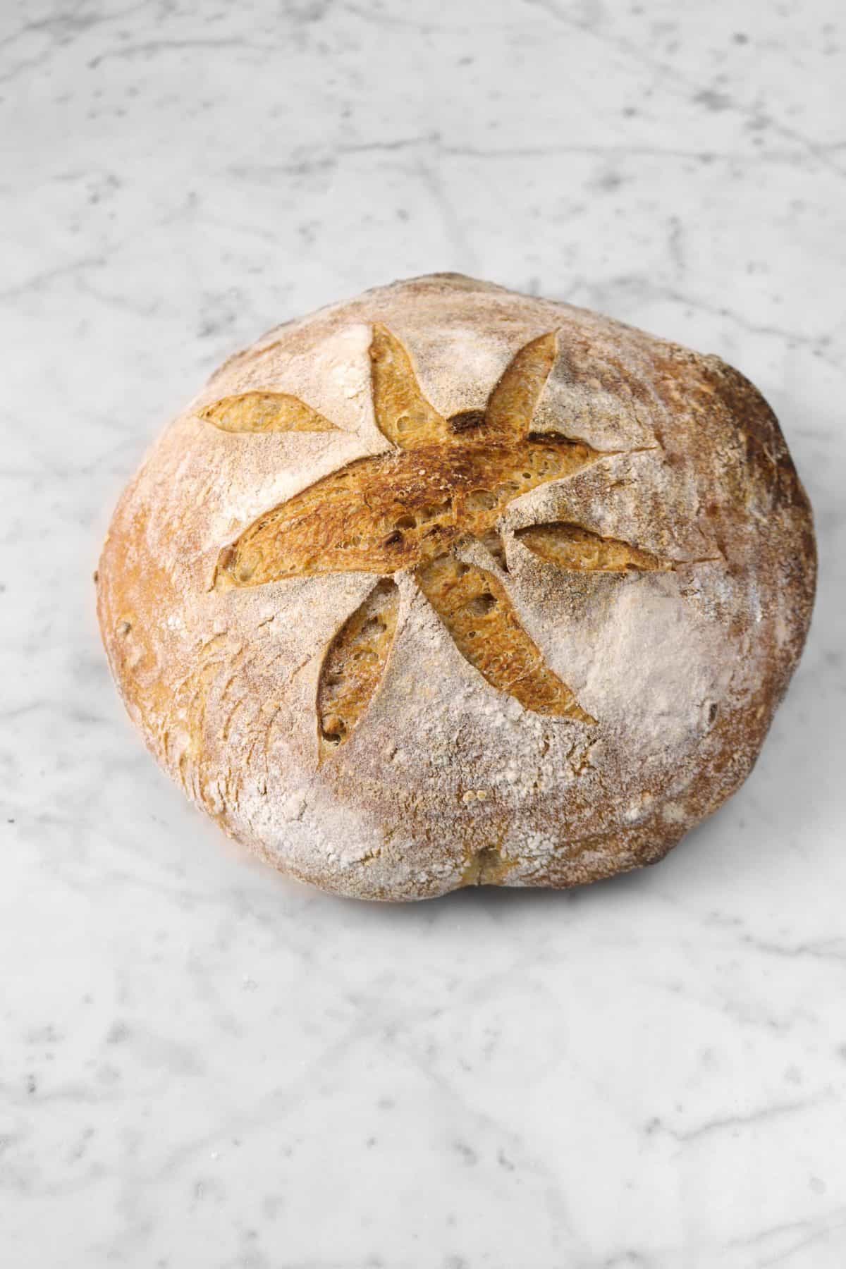 bread on a marble counter