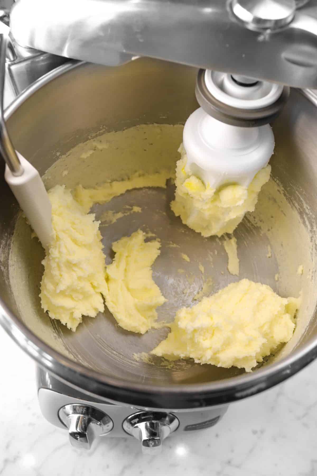 egg yolk mixed into butter and sugar