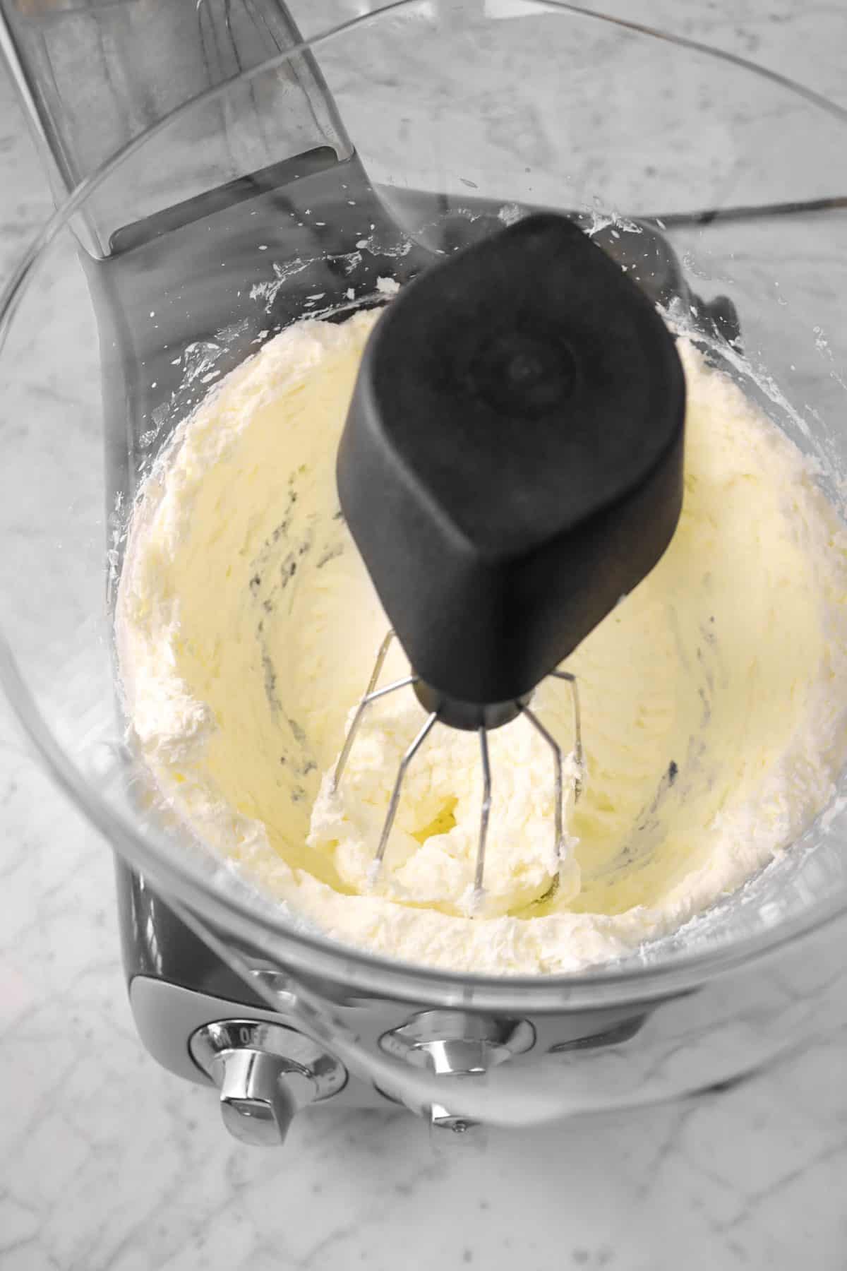 cream cheese mixed into whipped cream