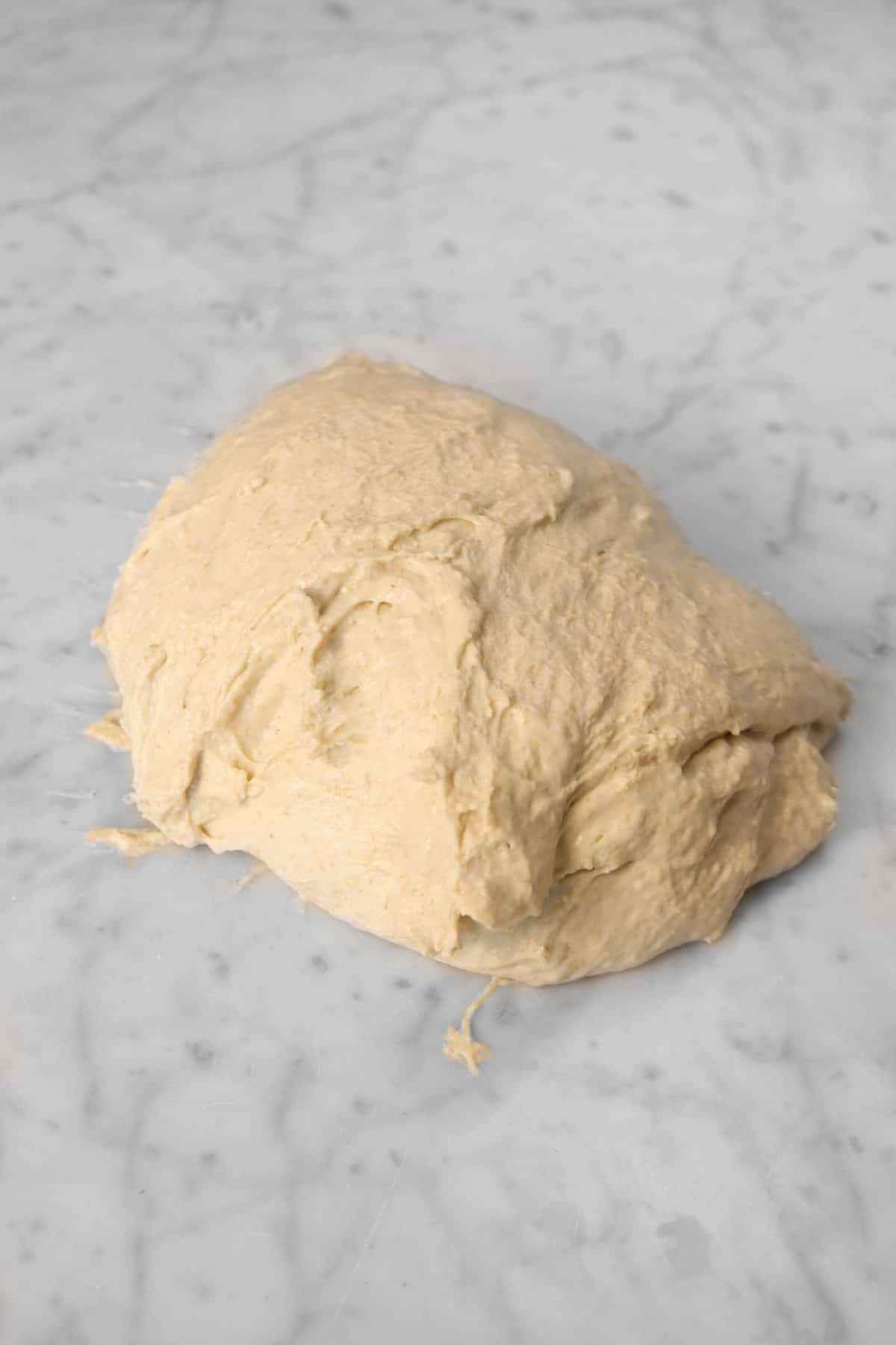 dough folded over to the left in half
