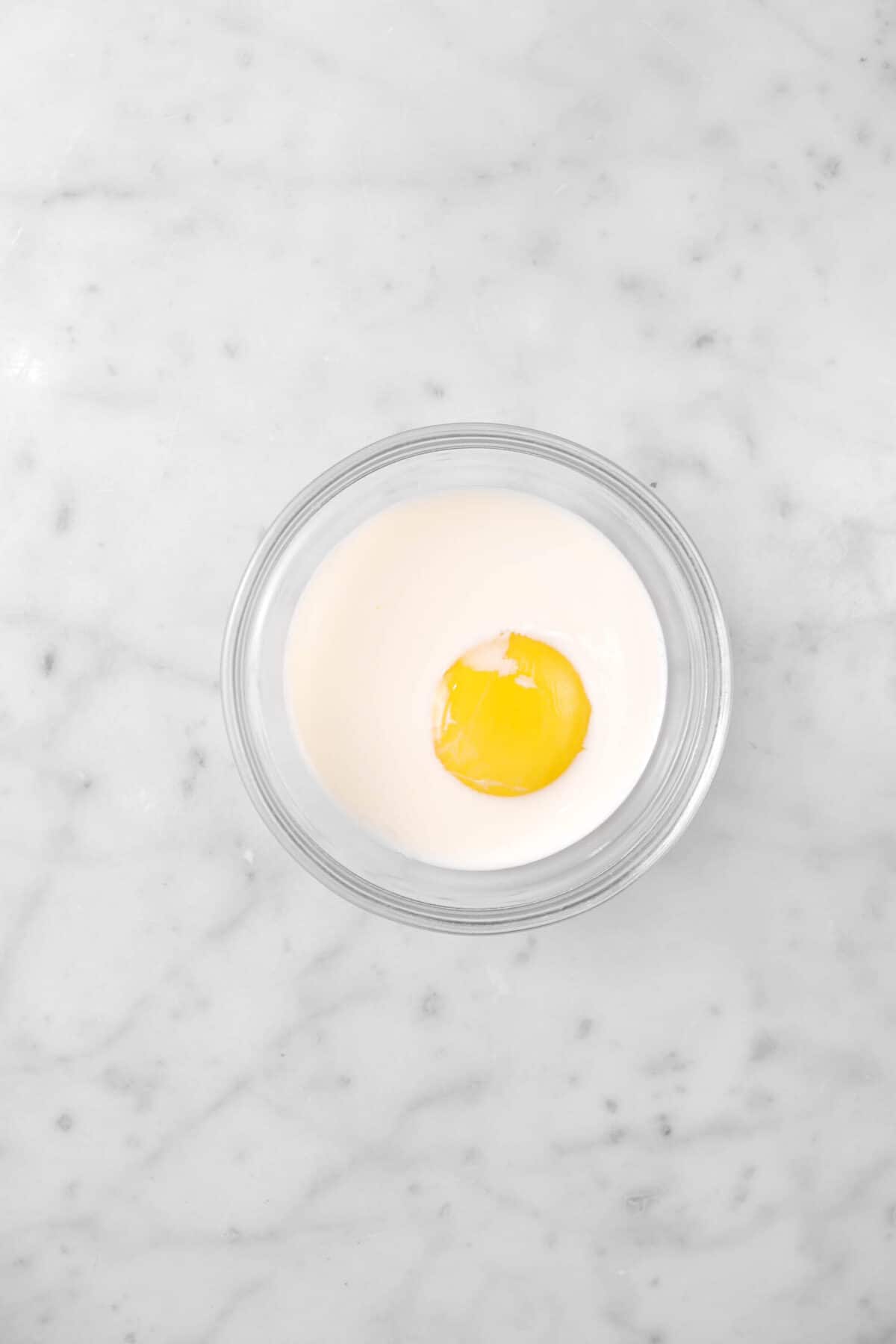 cream and egg yolk i small bowl
