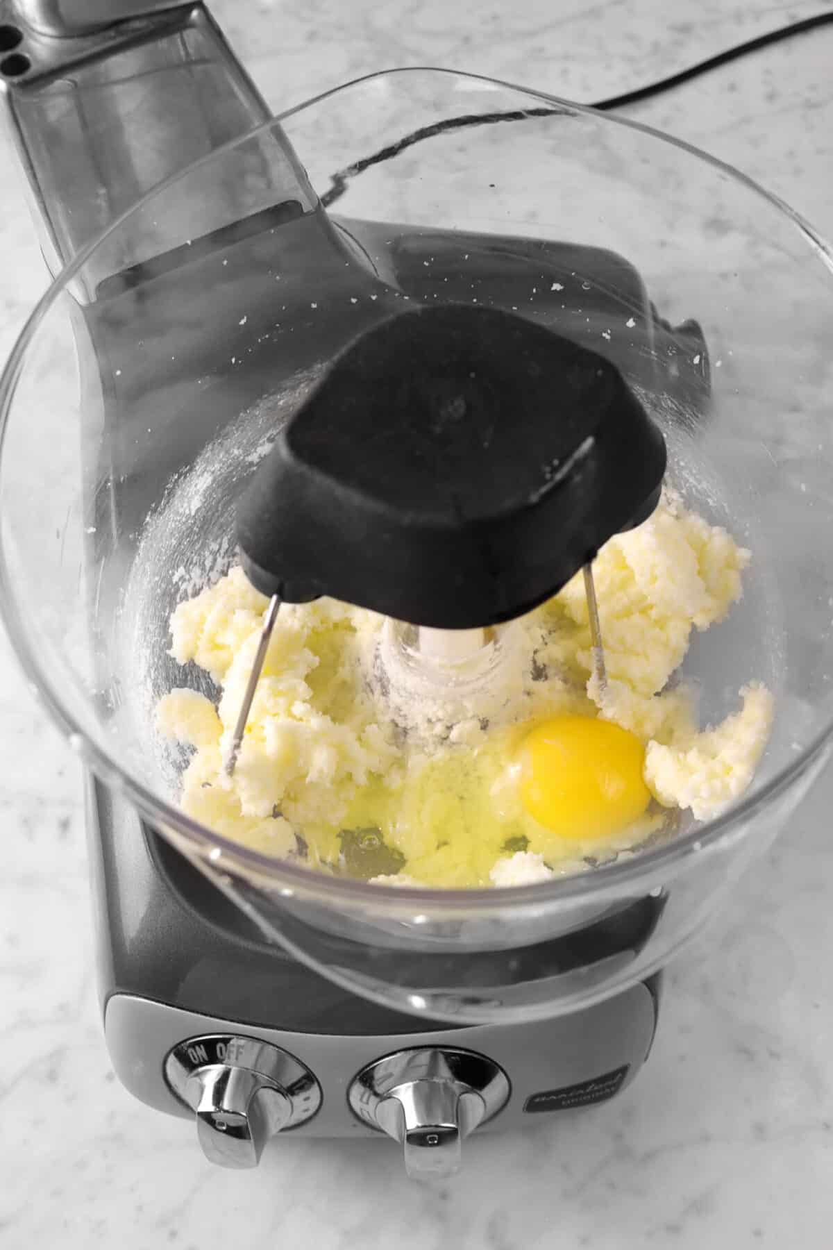 one egg added to butter mixture