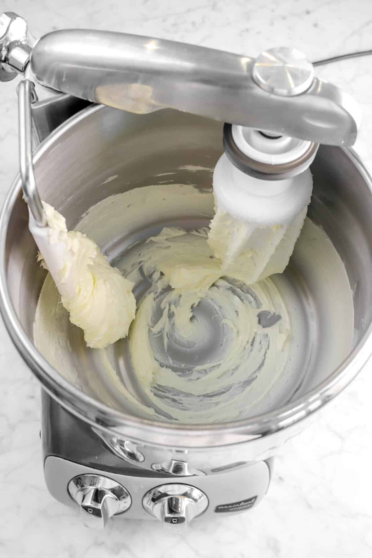 butter beaten in a mixer