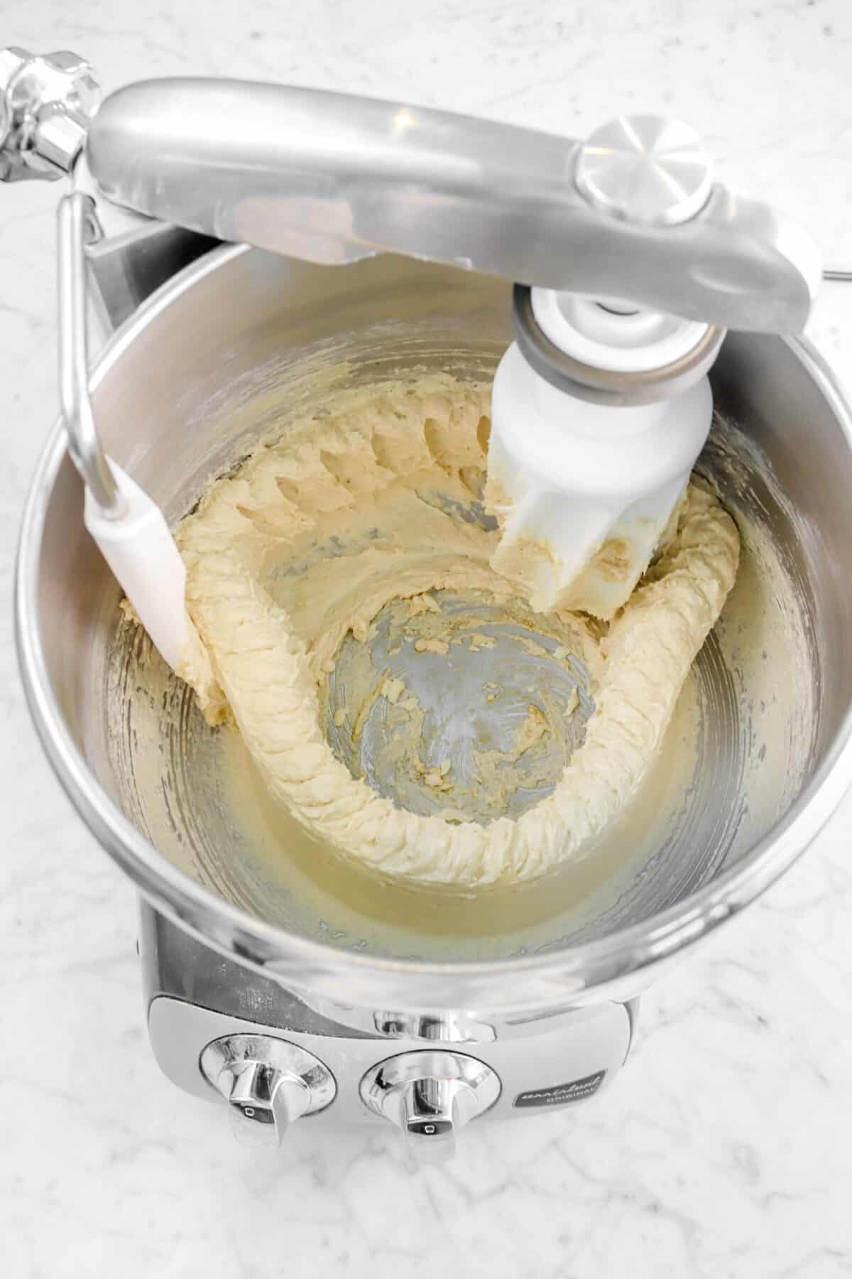 vanilla mixed into butter mixture