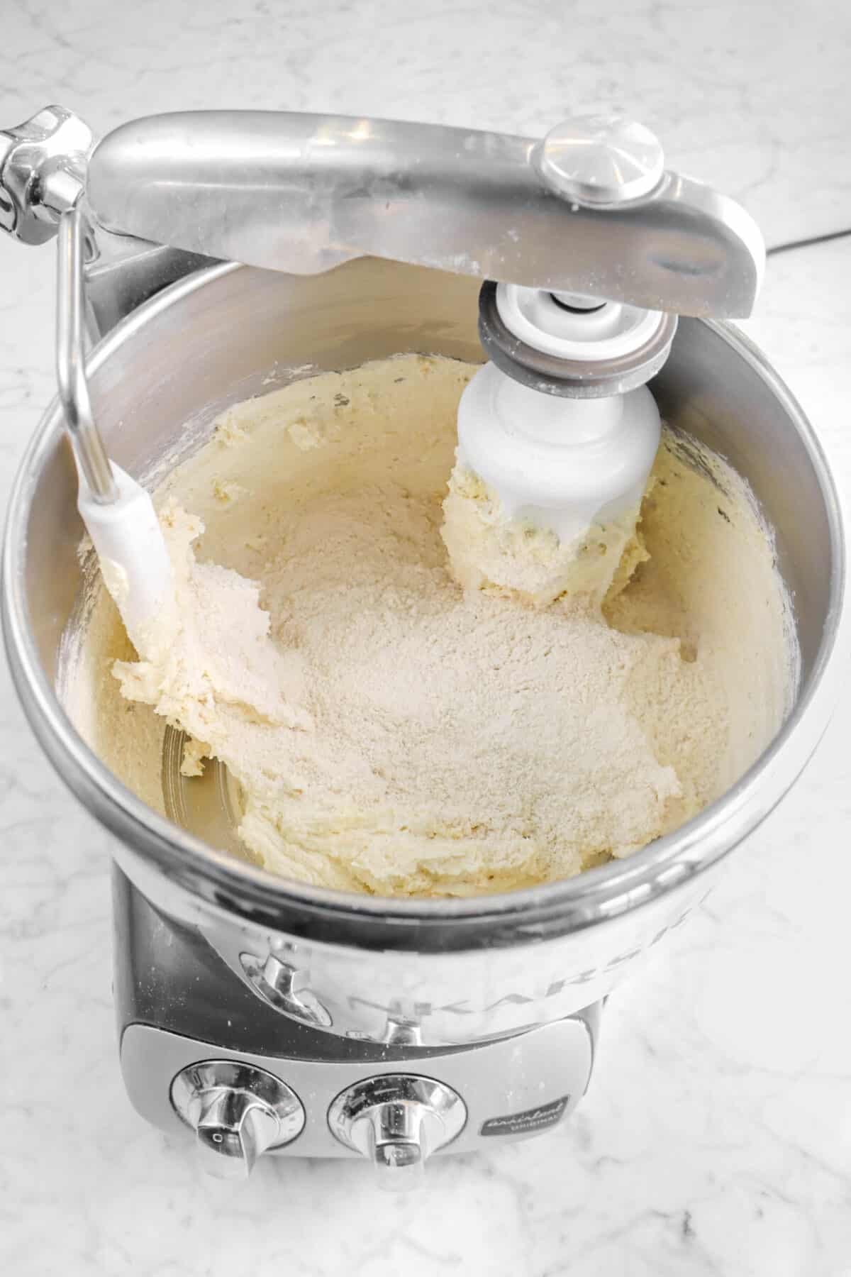 rest of flour mixture added to butter