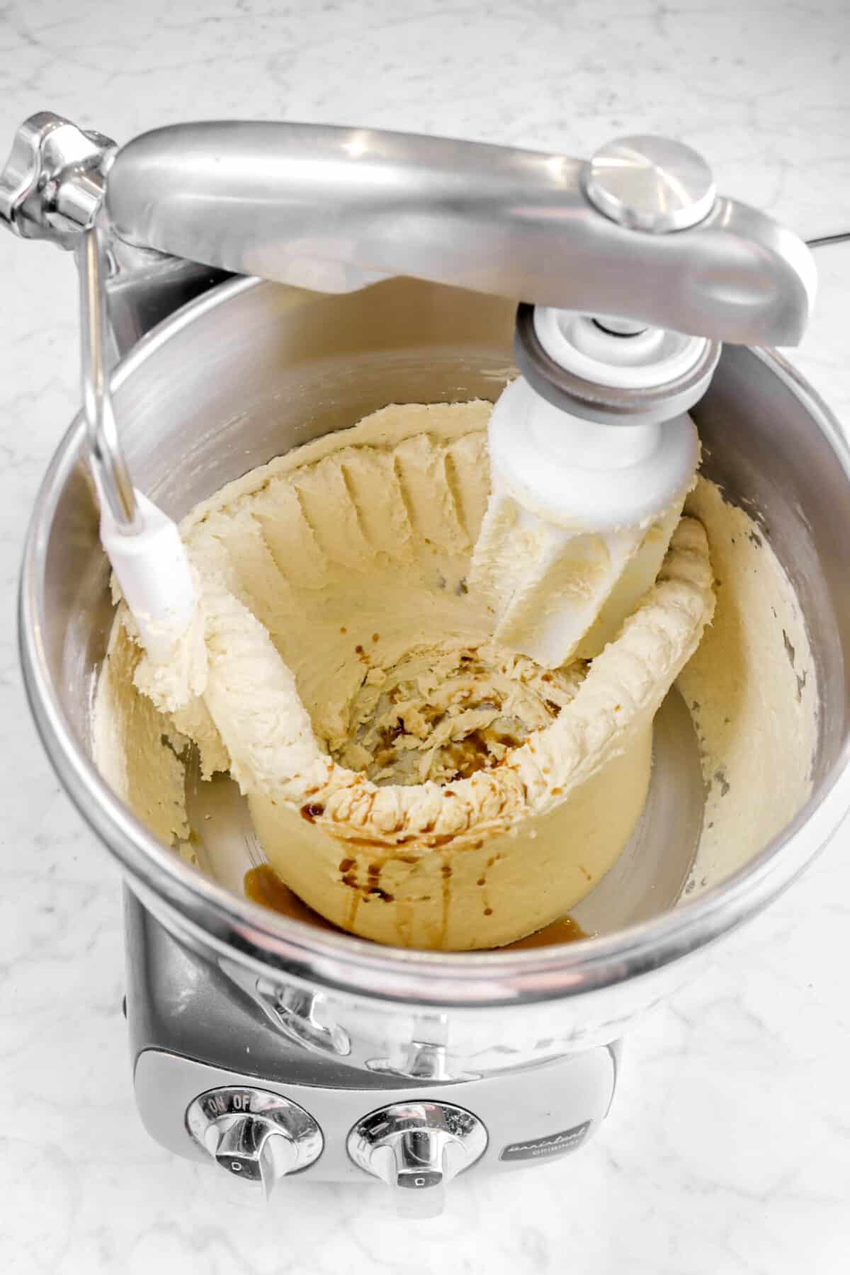 vanilla added to butter mixture