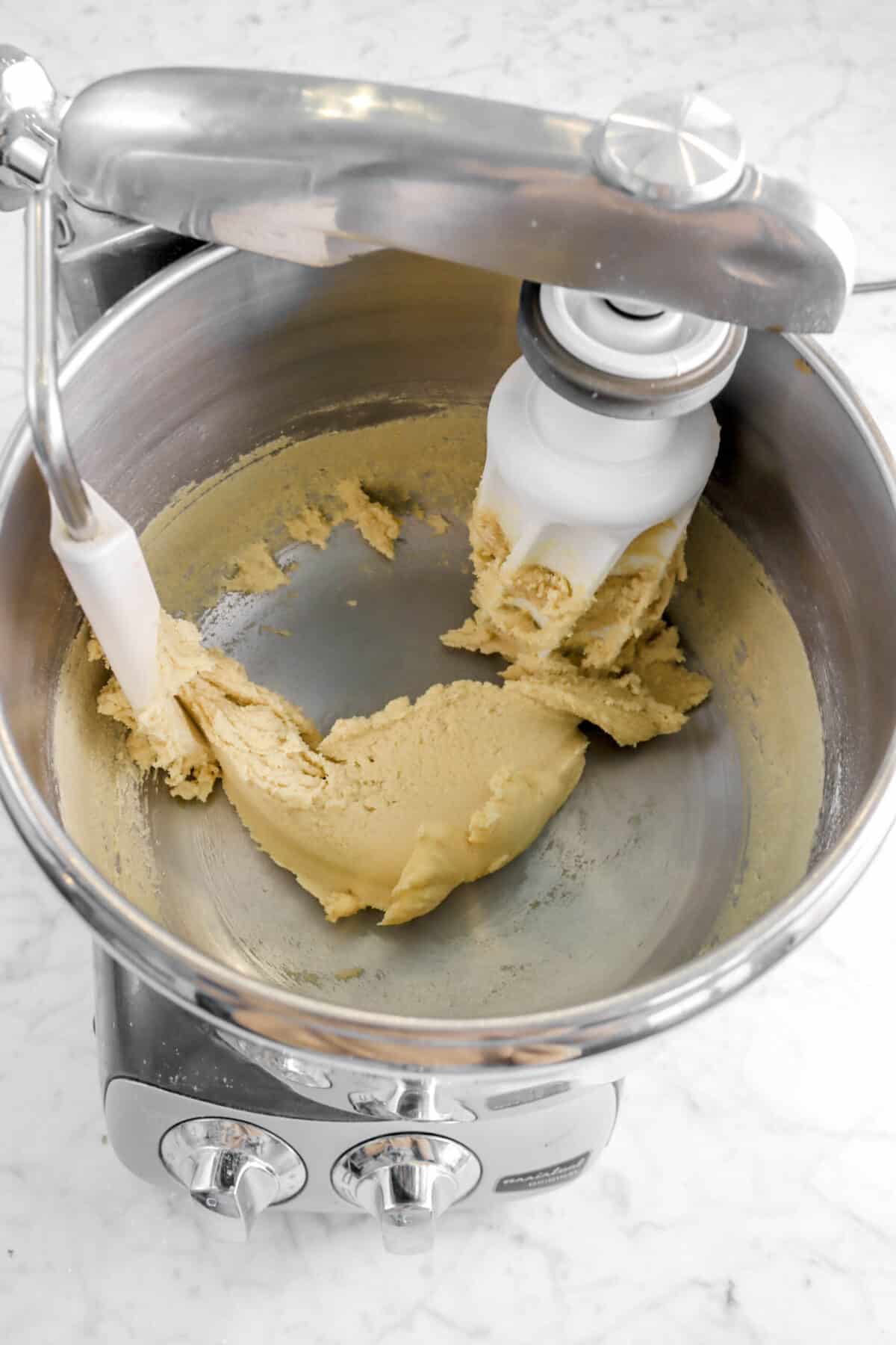 cookie dough in a mixer