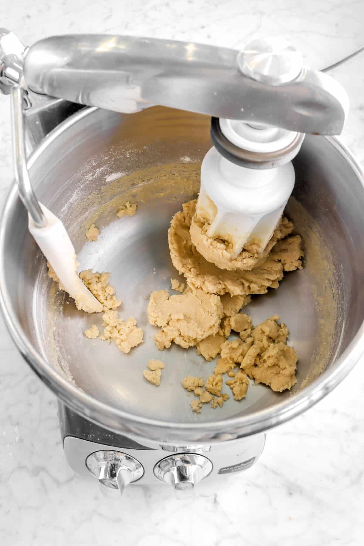 flour mixed into butter mixture