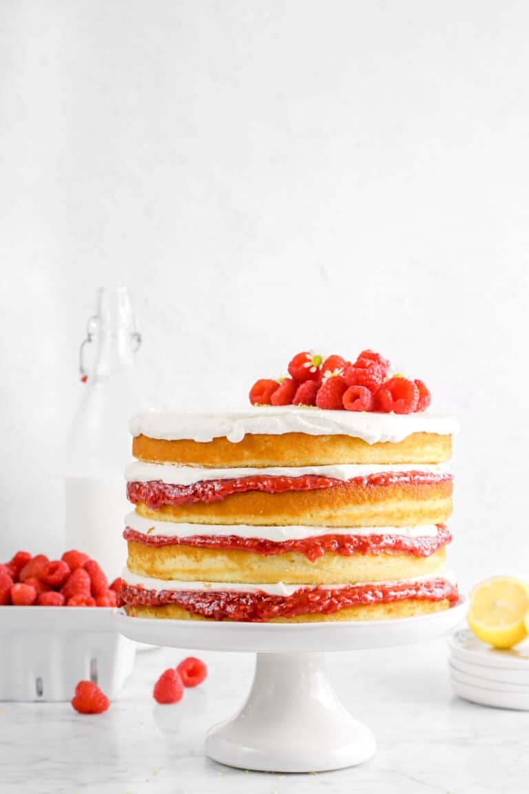 Lemon and Raspberry Jam Cake