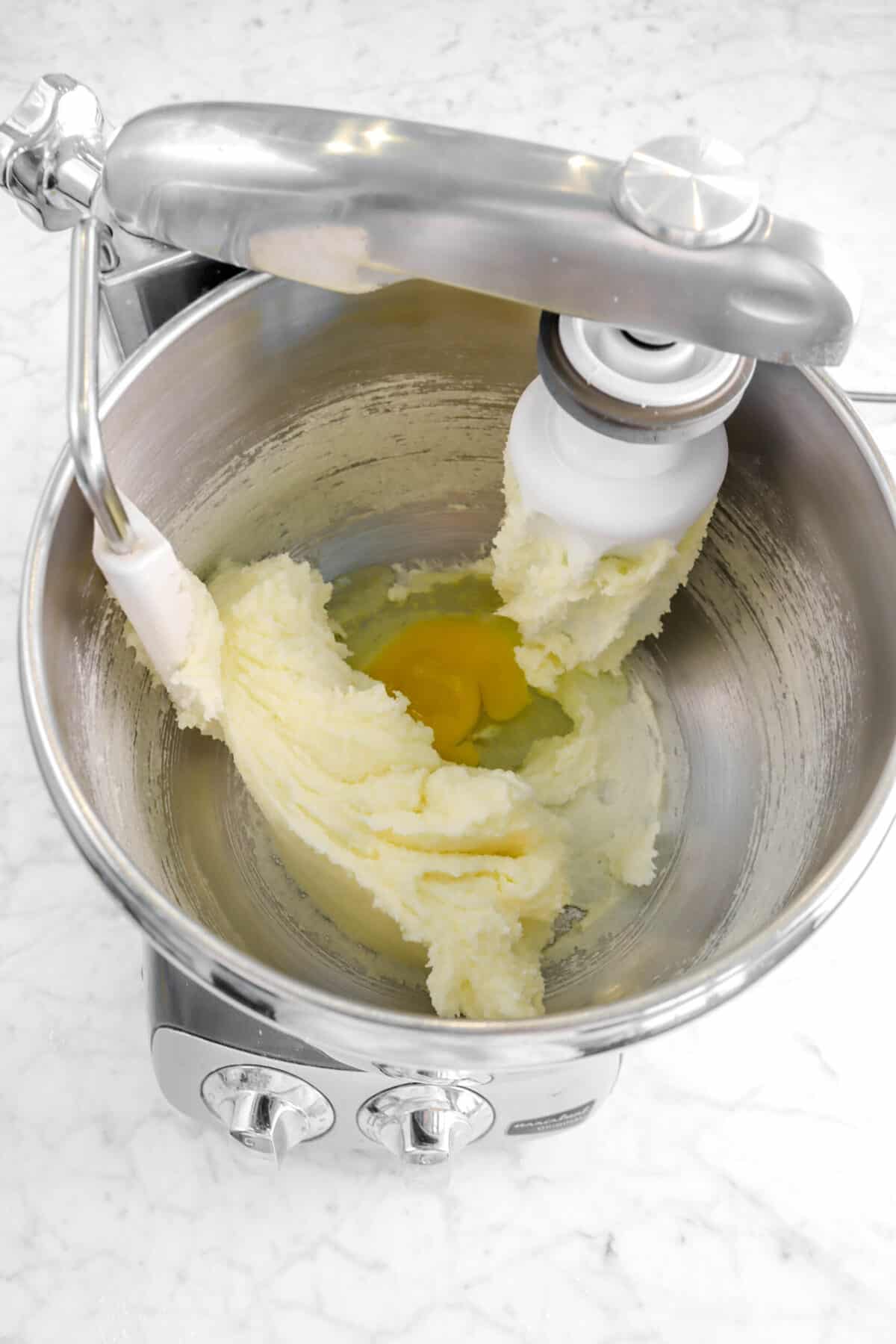 egg added butter and sugar