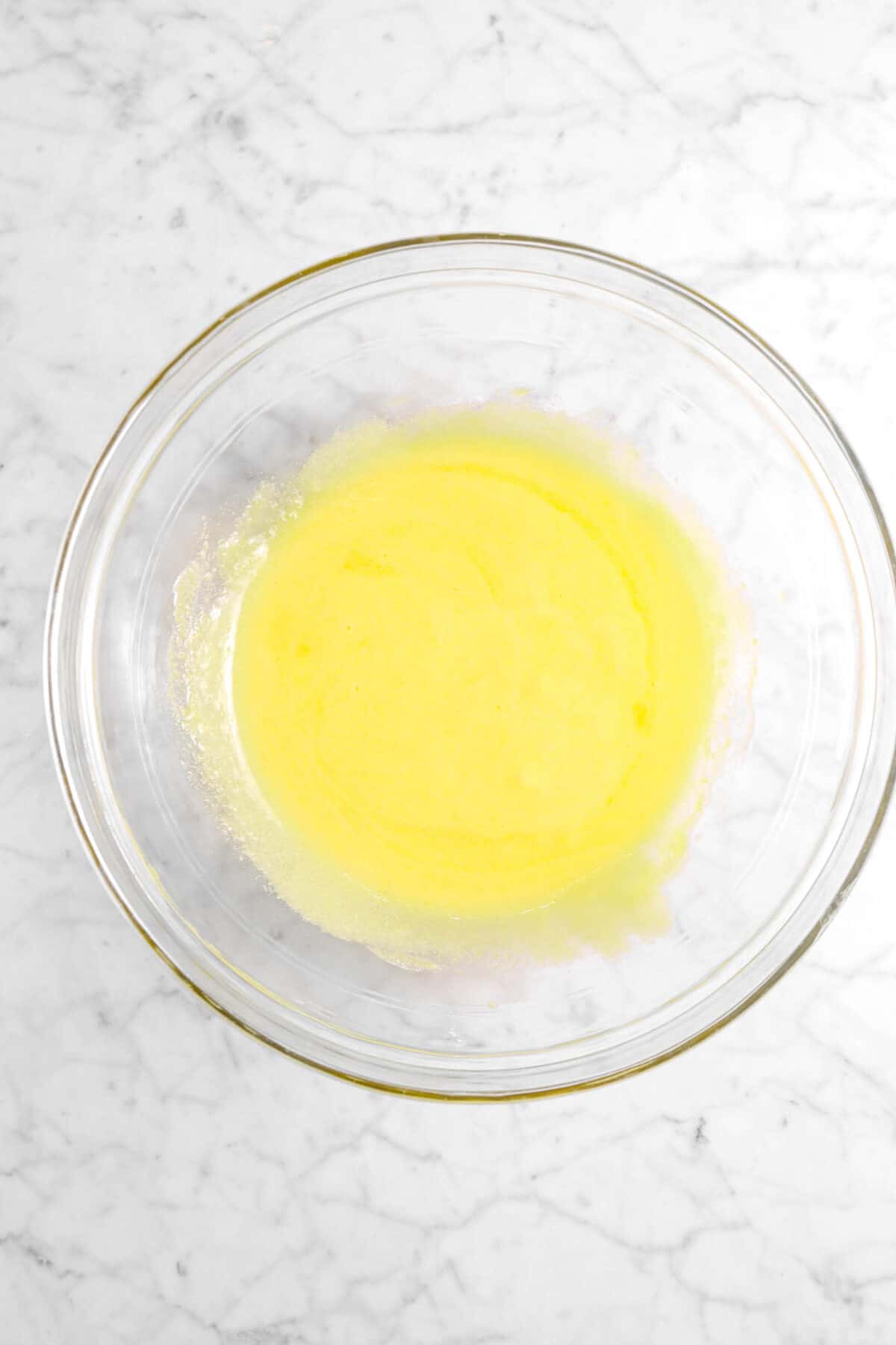 egg yolks and sugar mixed together