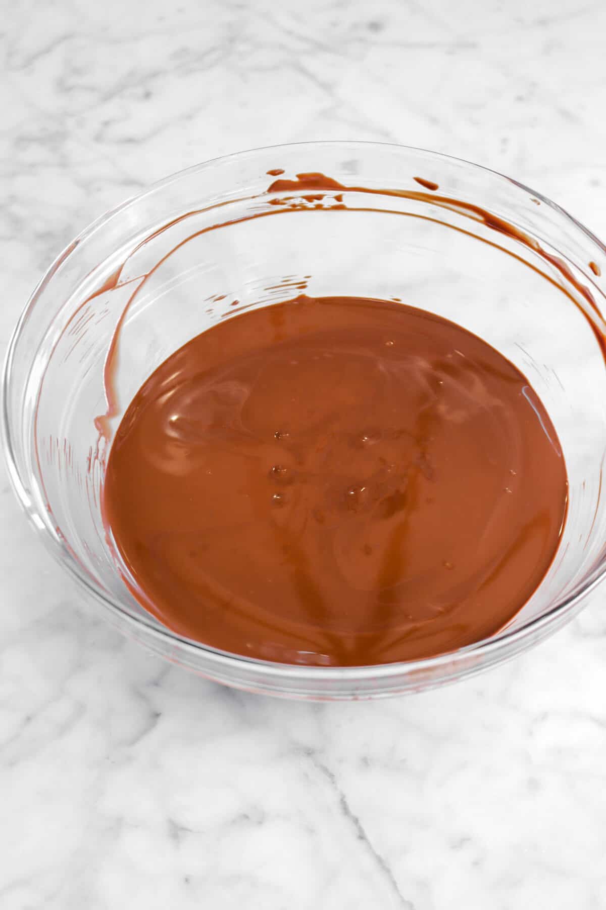 chocolate melted in glass bowl