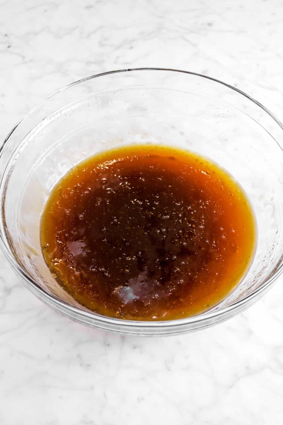 honey mixture in glass bowl