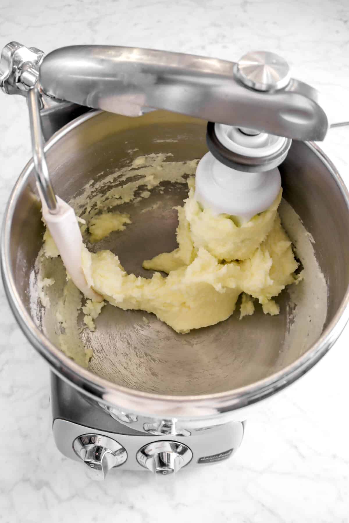 egg mixed into butter mixture