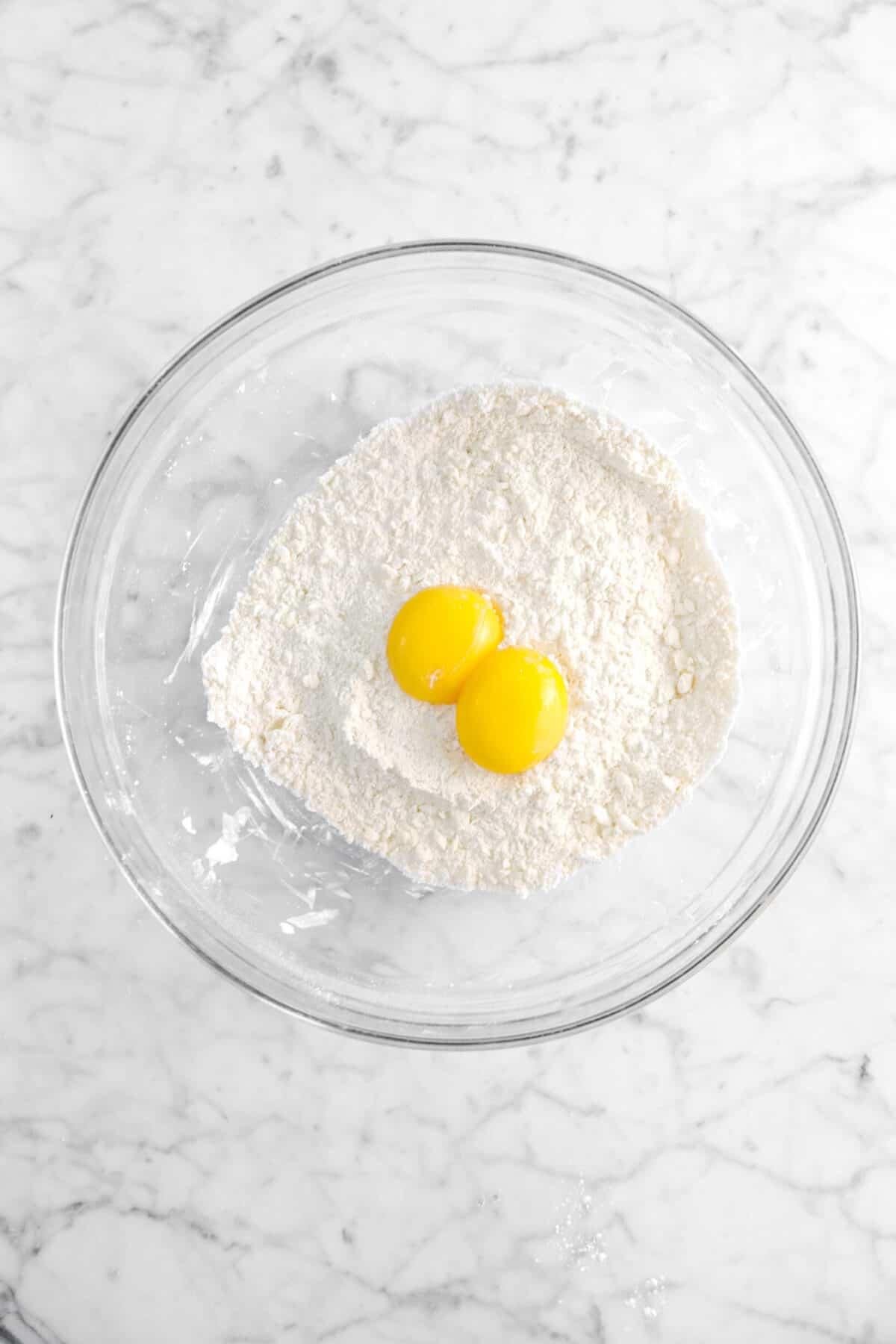 eggs added to butter and flour mixture