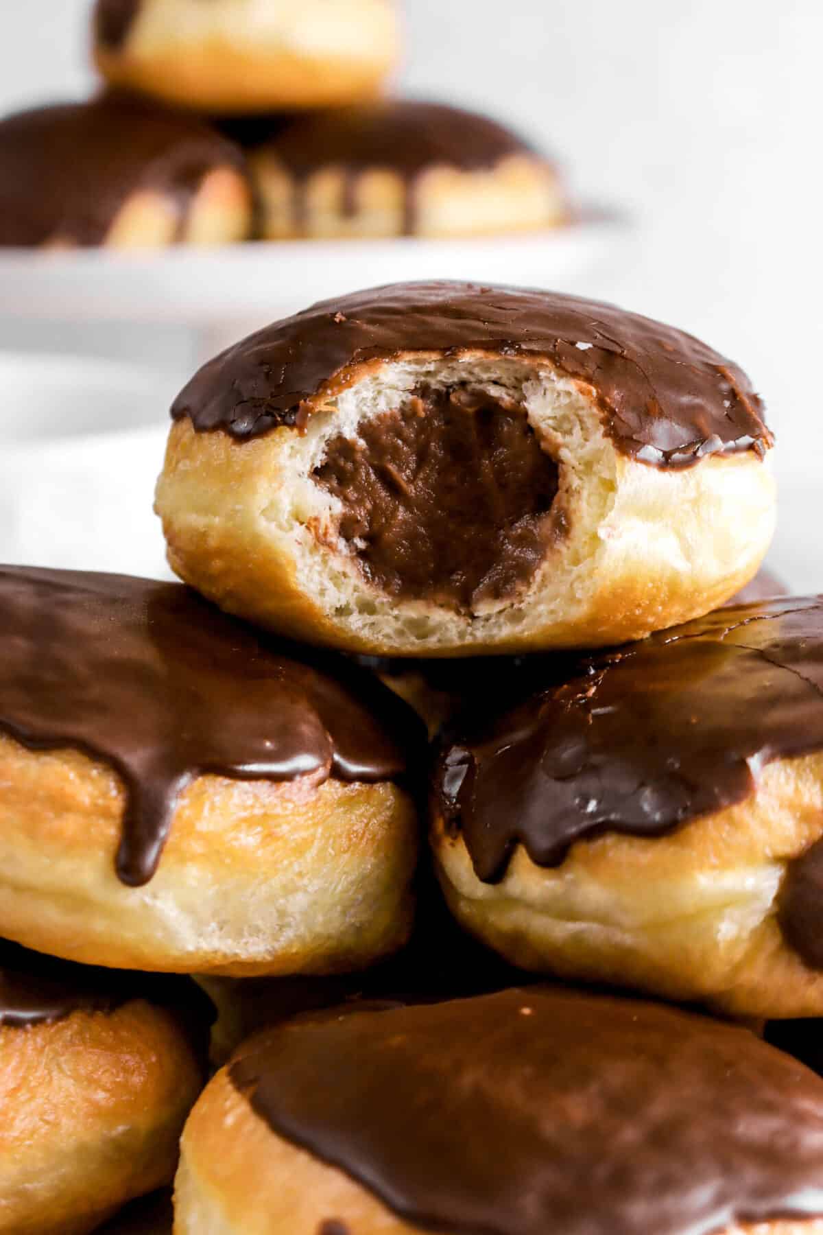 Classic Dark Chocolate Filled Doughnuts Bakers Table