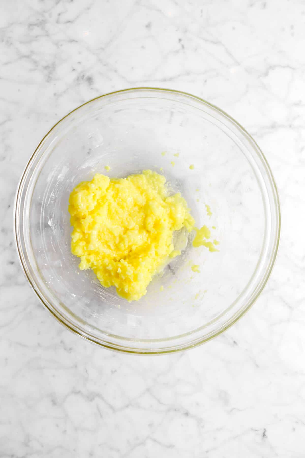 egg yolks stirred into corn starch mixture