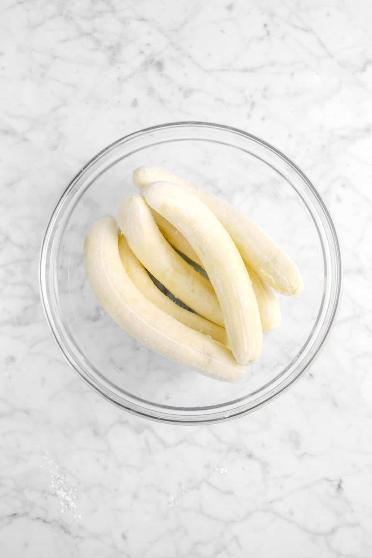 bananas in glass bowl