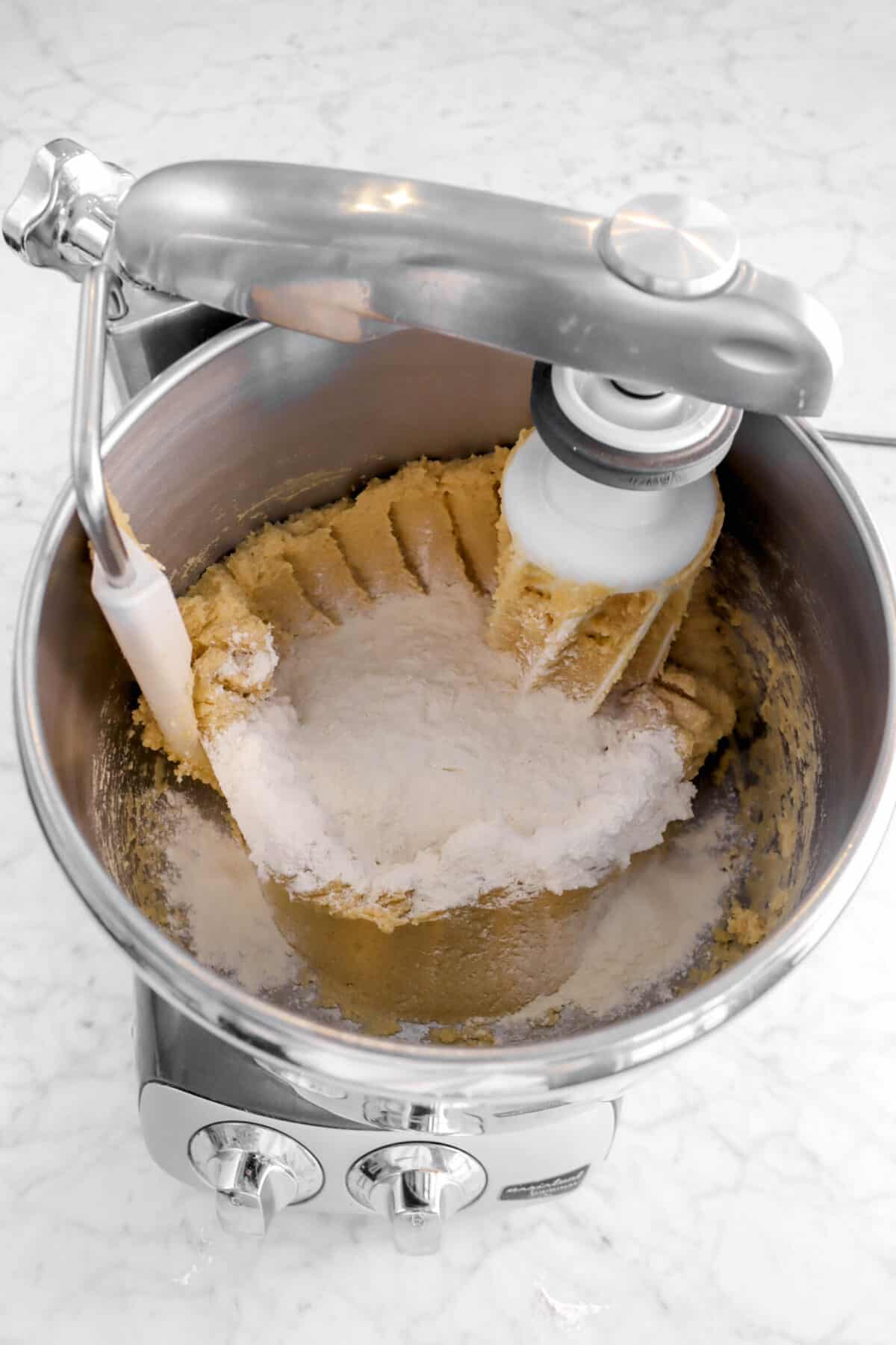 flour added to butter mixture