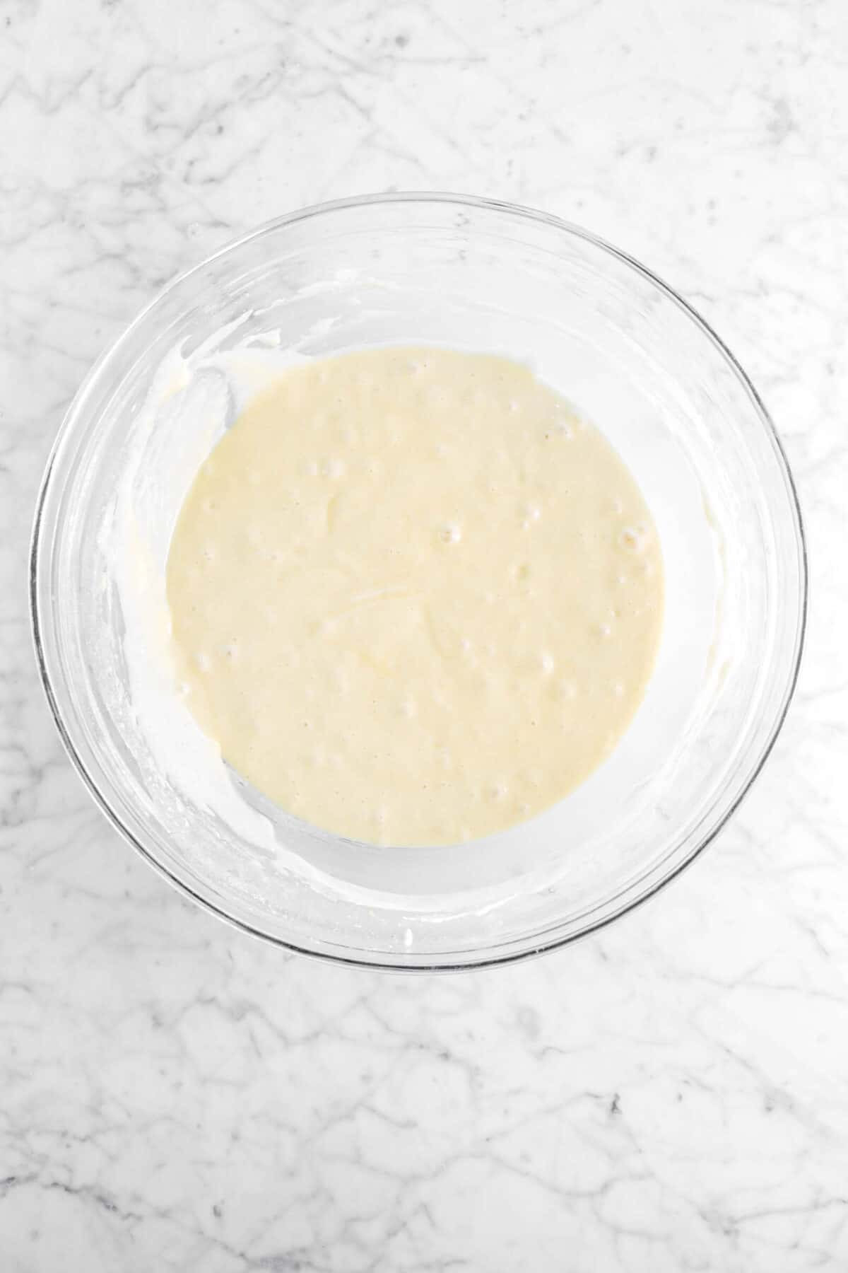 meringue stirred into cupcake batter