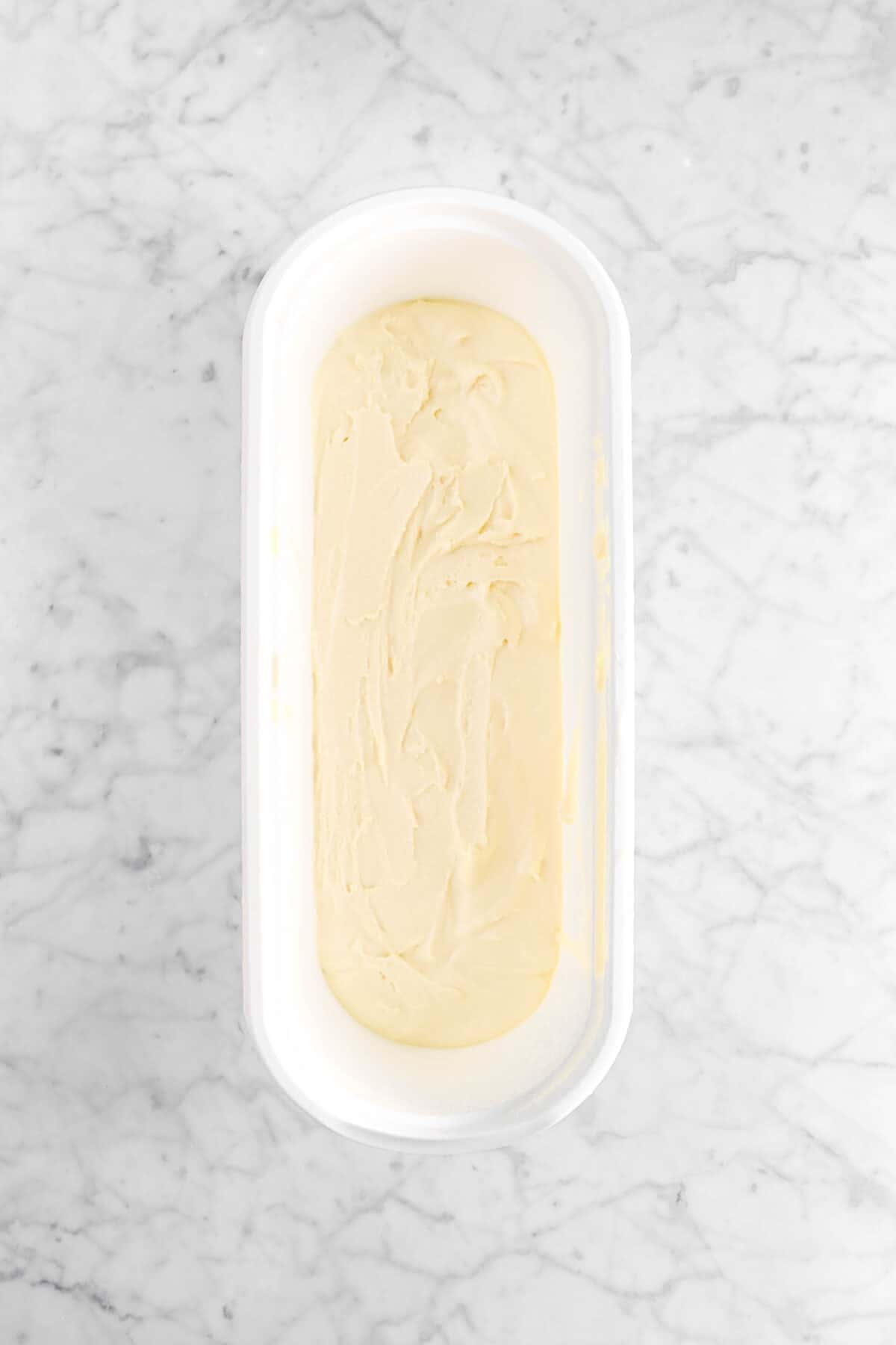 irish cream ice cream in white container