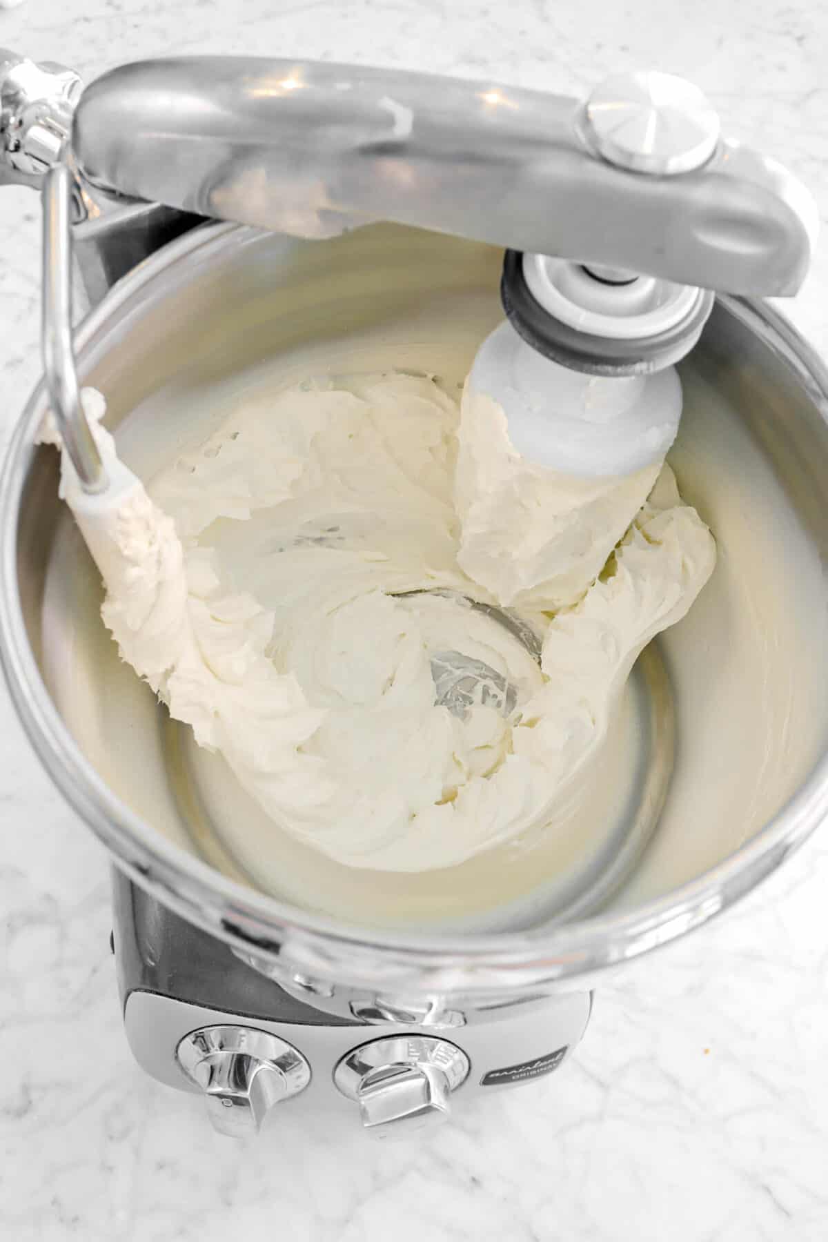 cream cheese creamed in mixer