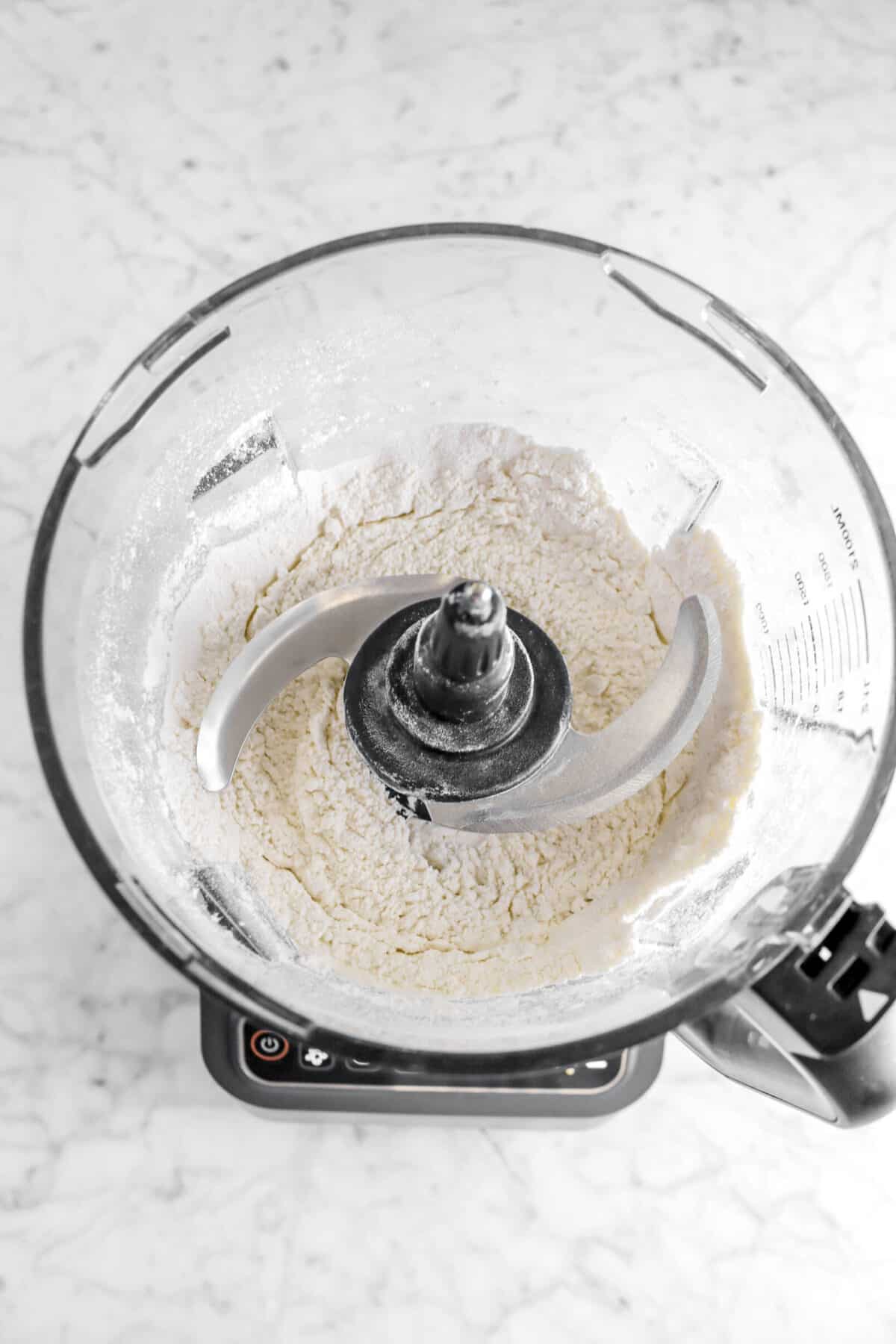 pulsed dry ingredients in a food processor