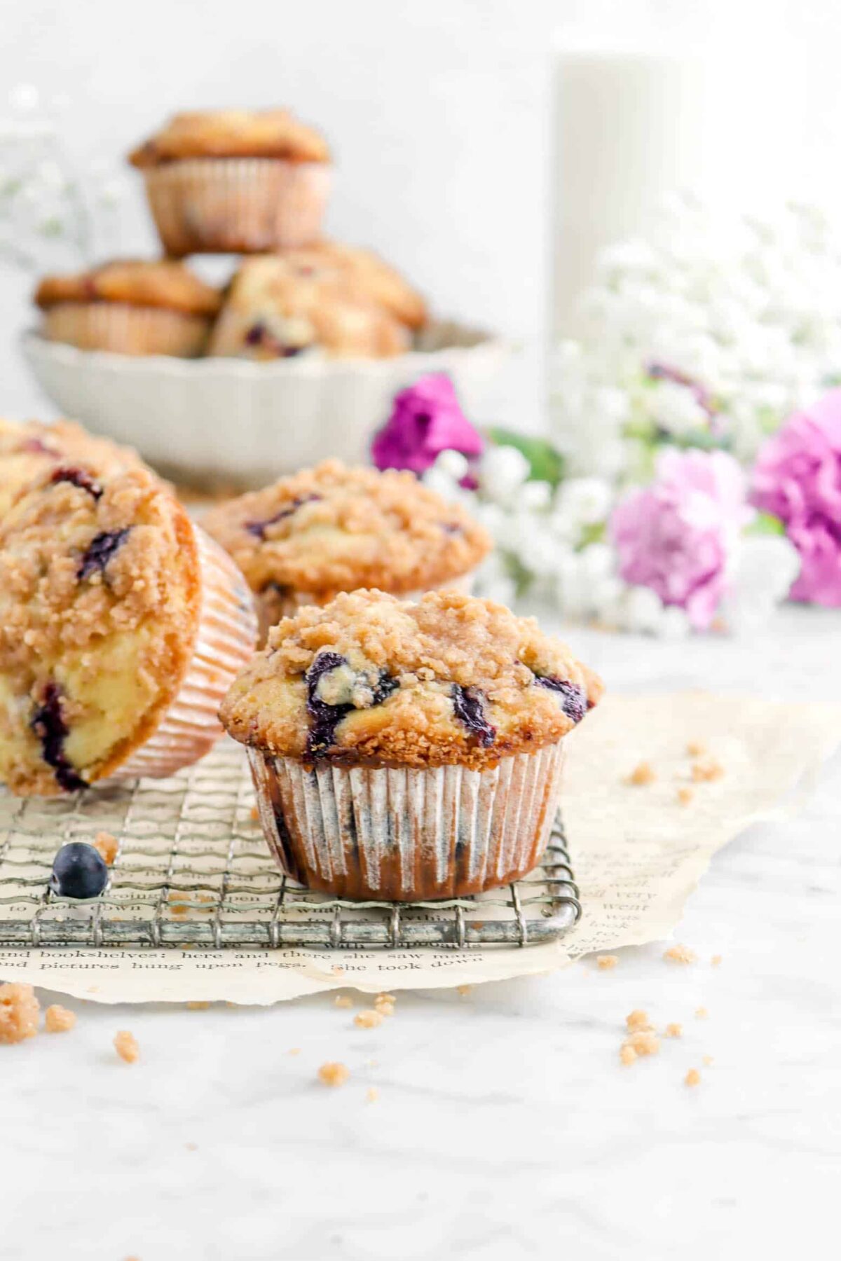 Bakery-Style Lemon Blueberry Muffins with Crunchy Cinnamon Streusel