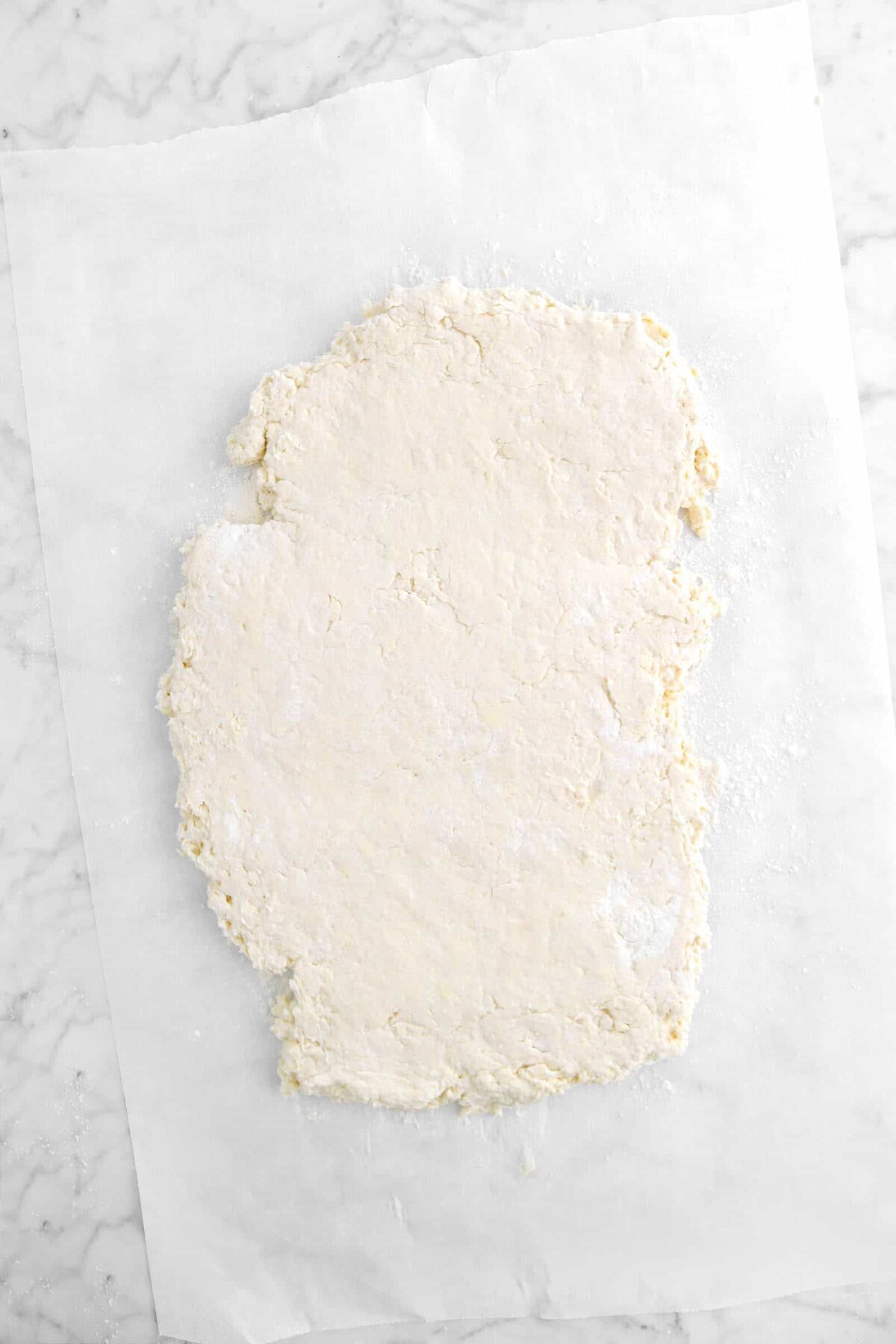biscuit dough rolled out