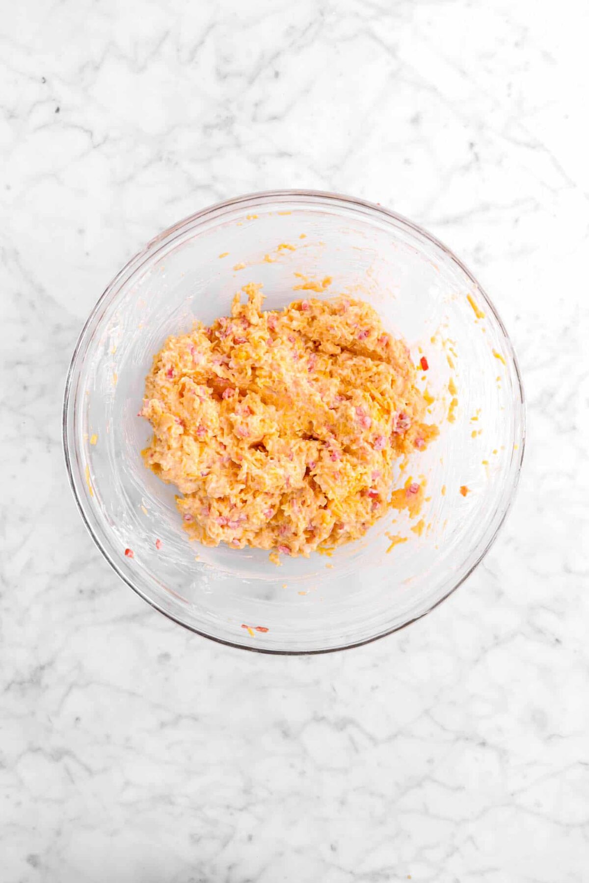 pimento cheese in glass bowl