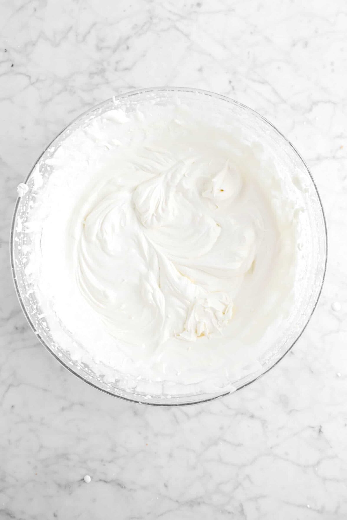 chantilly cream in a glass bowl