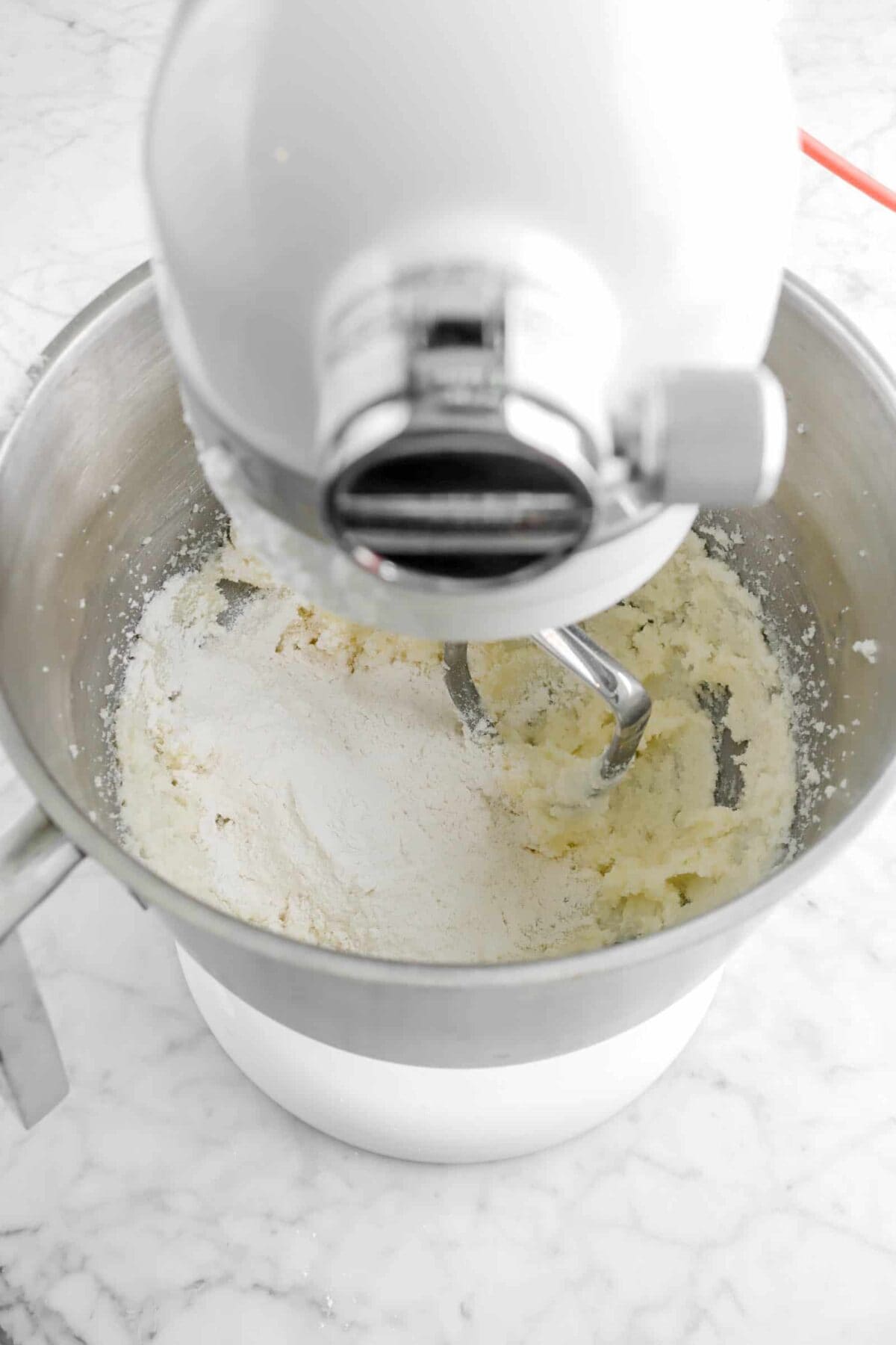 flour added to butter mixture