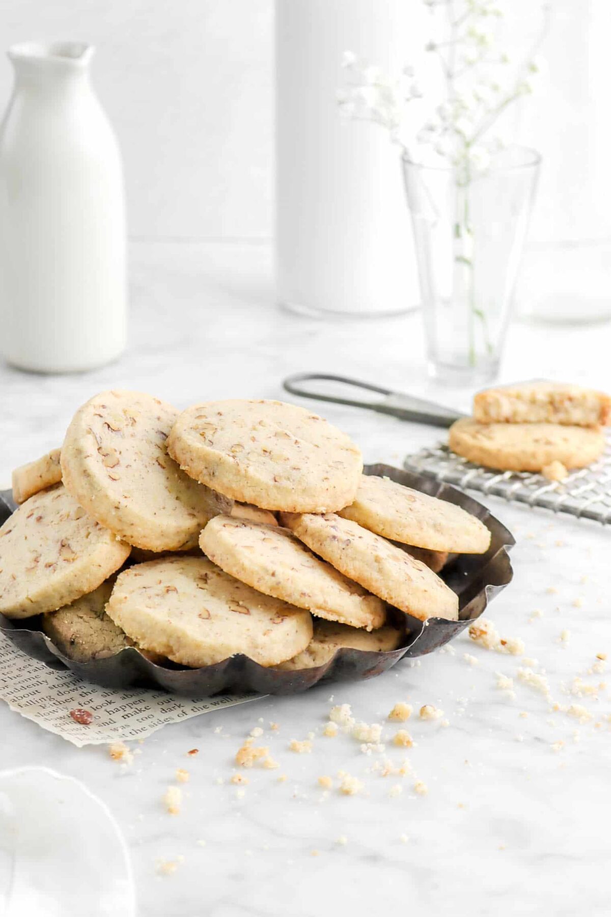Slice and Bake Pecan Shortbread Cookies