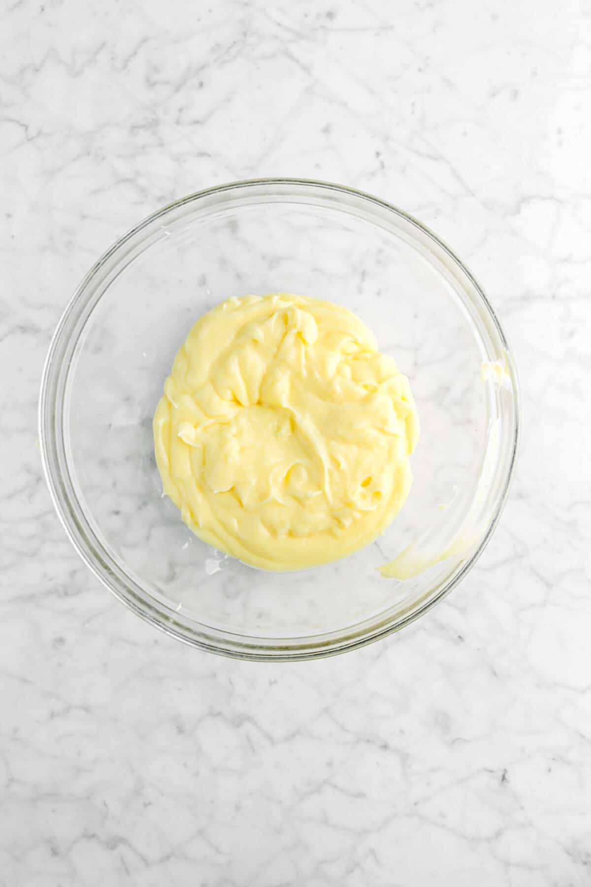 pastry cream in a glass bowl