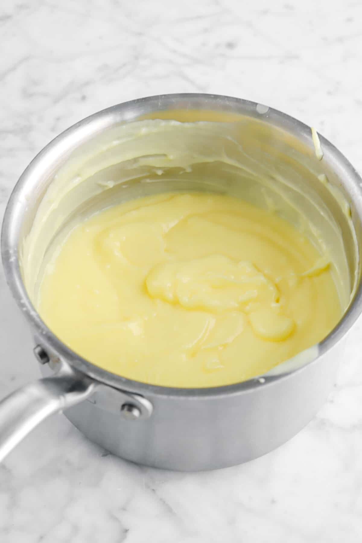 pastry cream in small pot