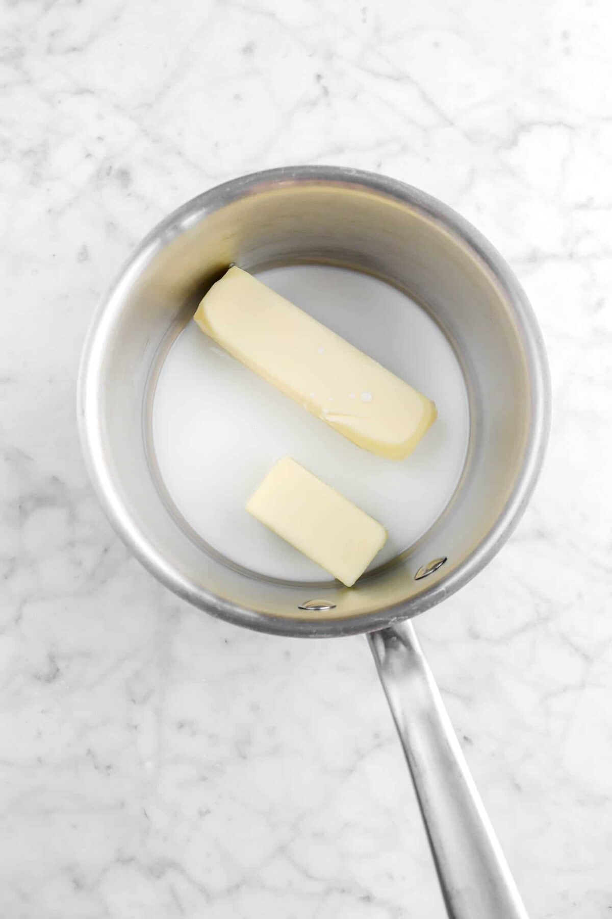 butter and milk in a pot