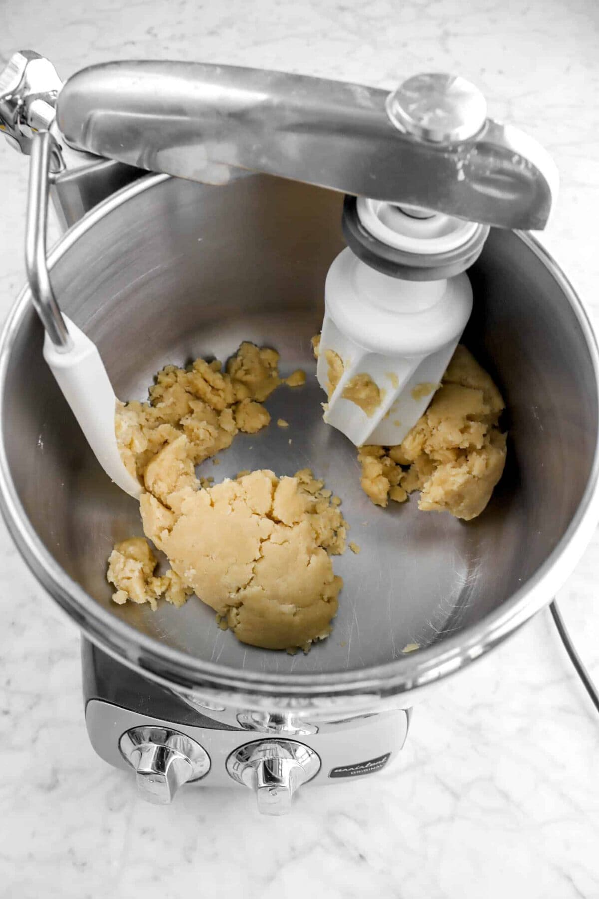 rough dough in mixer