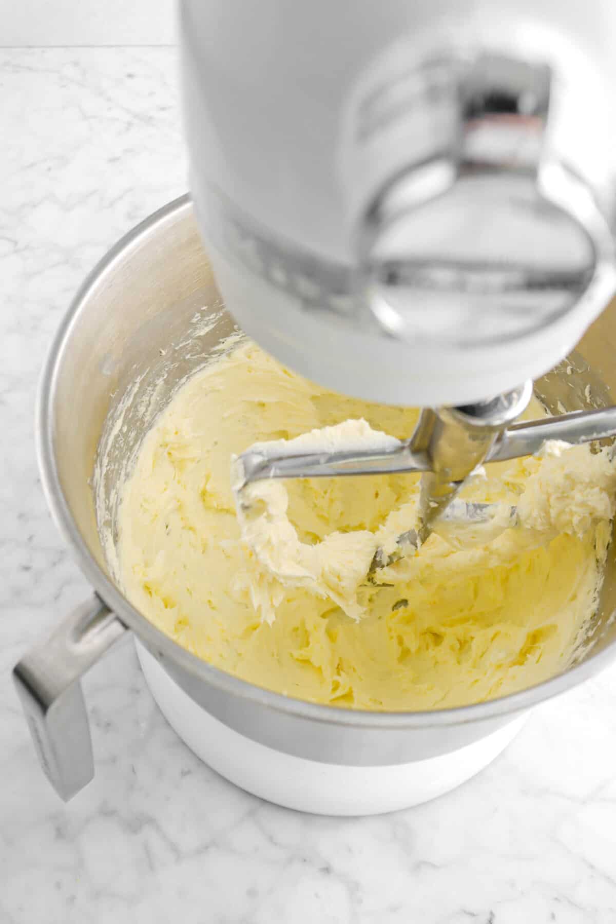 butter beaten in mixer