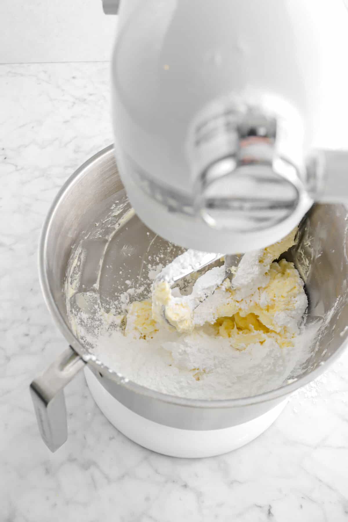 powdered sugar added to butter