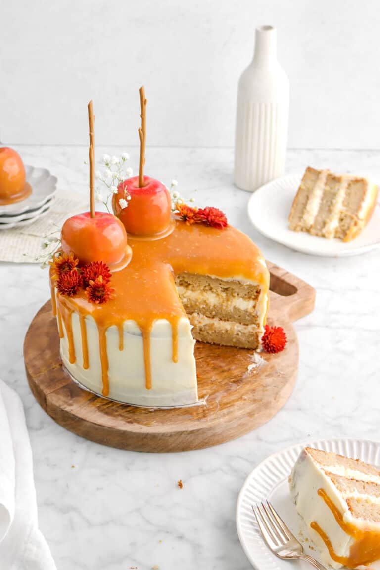 Caramel Apple Layer Cake with Caramel Frosting