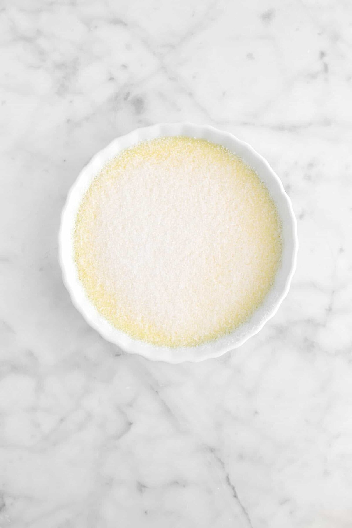 white sugar on top of custard