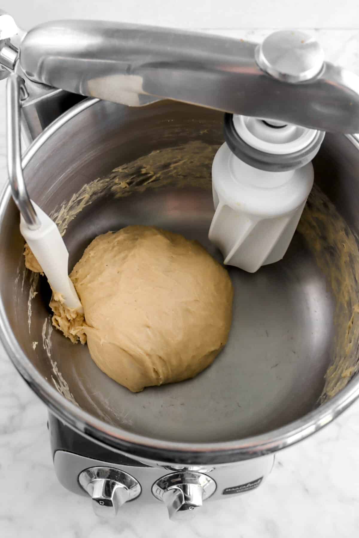smooth dough in mixer