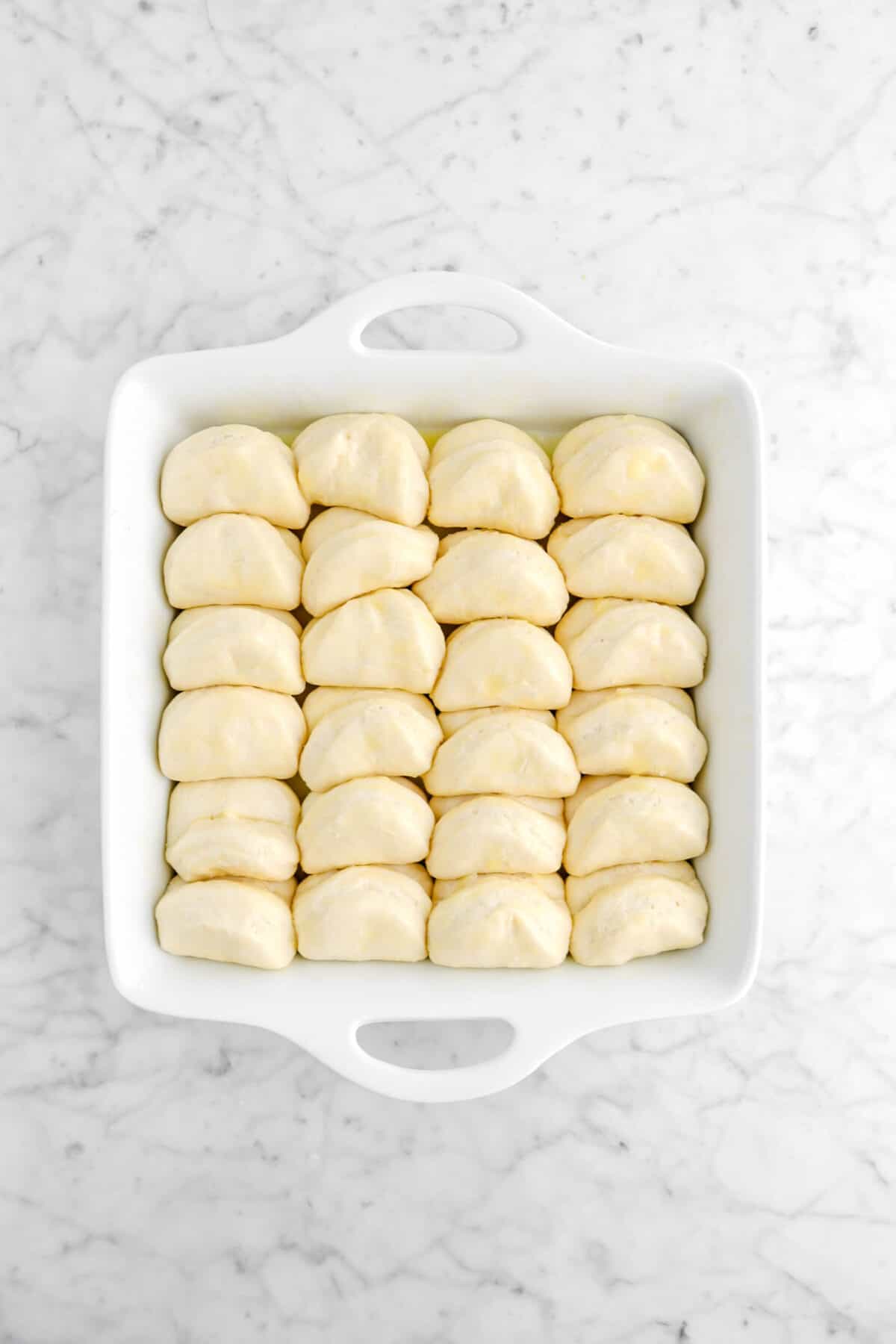 rolls doubled in size in casserole